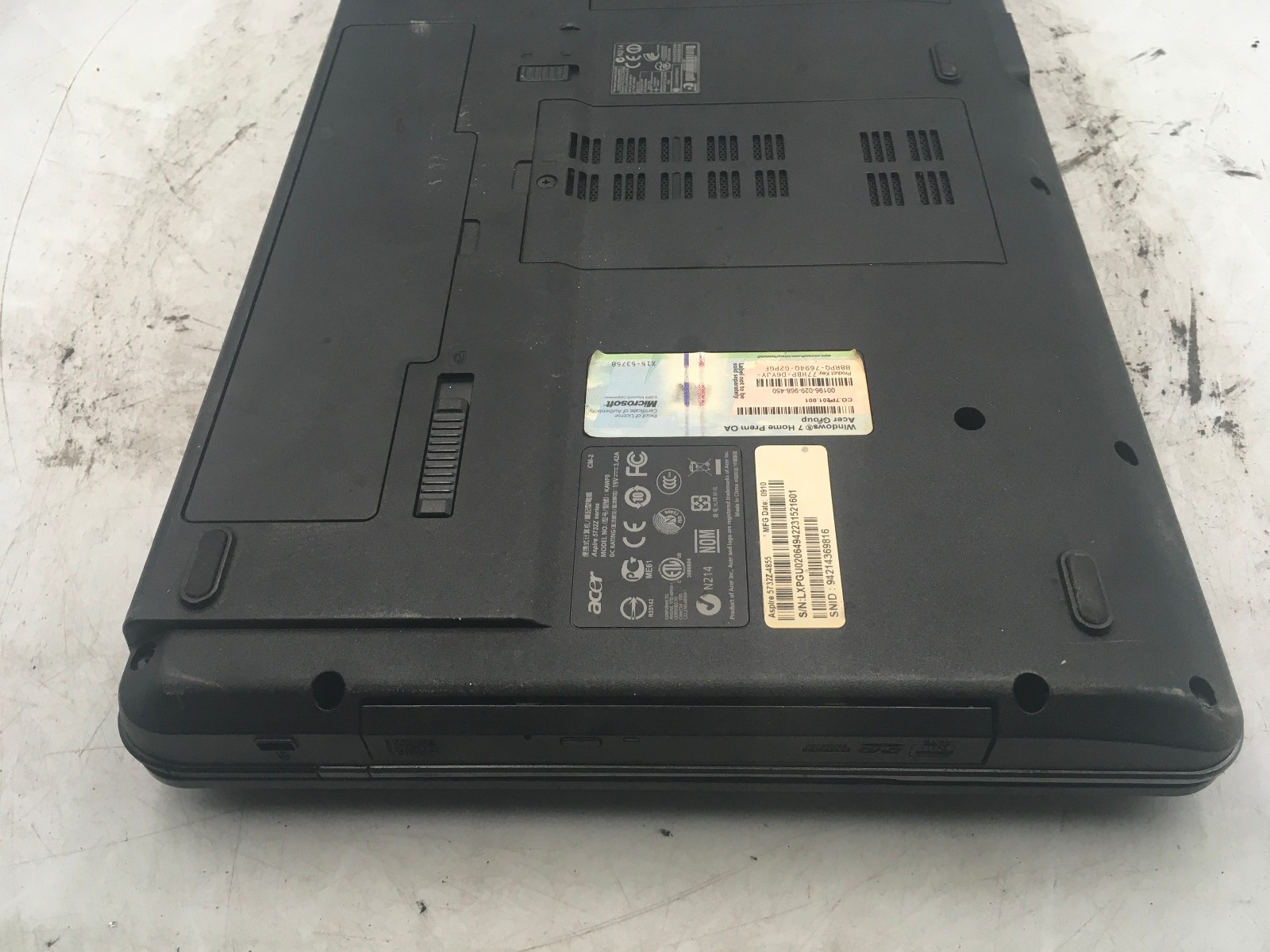 ACER ASPIRE 5732Z 4855 – BOOTS TO BIOS – INTEL T4300 DUAL CORE – 4B RAM -READ-BB