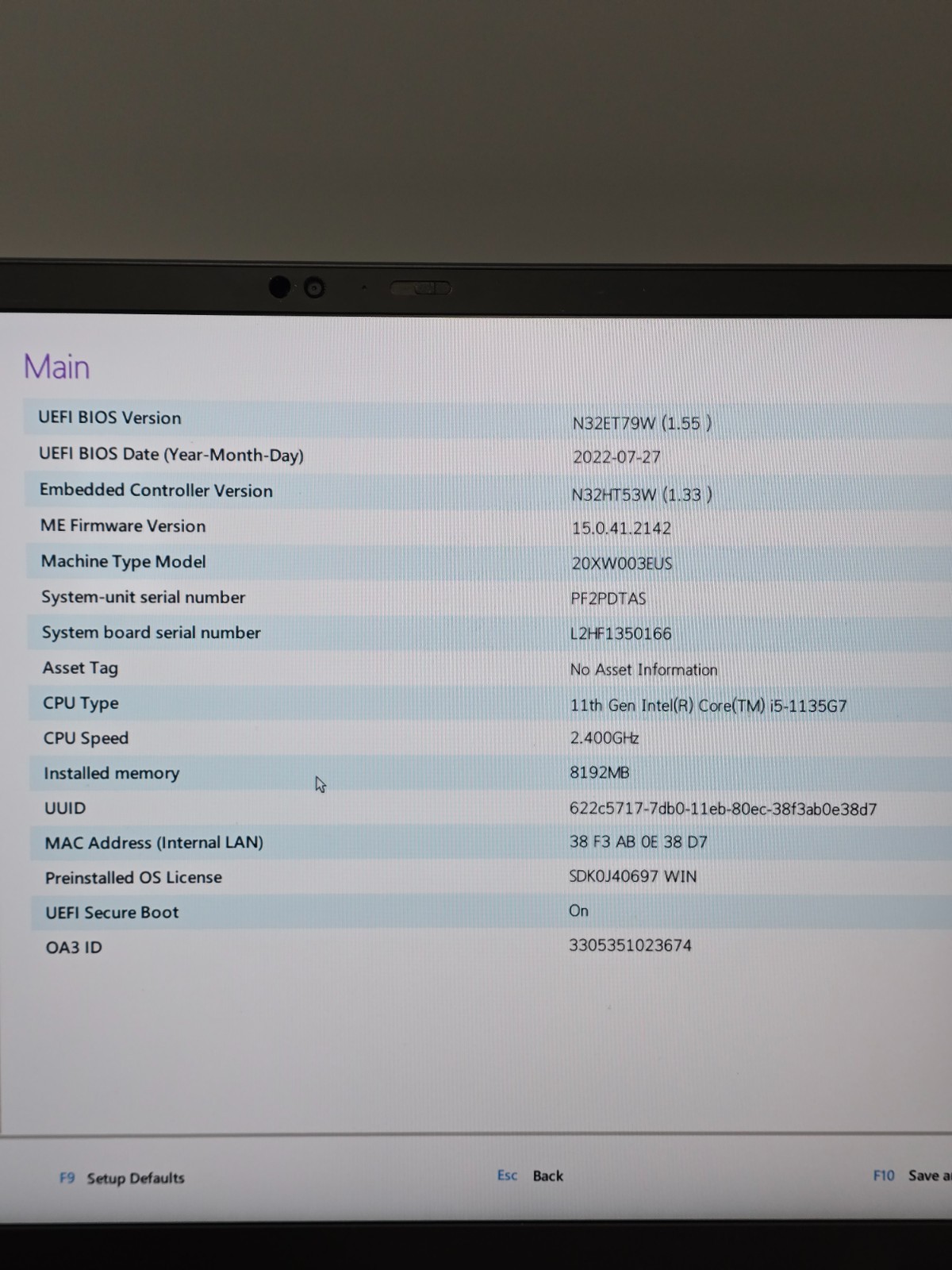 Lenovo ThinkPad X1 Carbon 9th Gen Core i5-1135G7 8GB RAM NO SSD *READ!!**