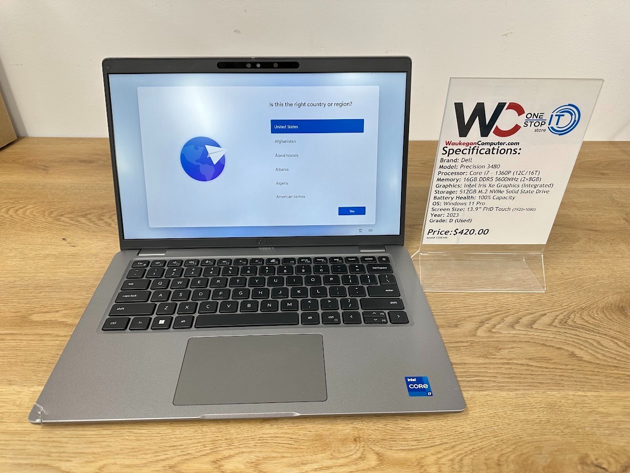 Dell Precision 3480, Core i7 1360P, 16GB DDR5, Iris Xe Graphics 512GB SSD, 2023