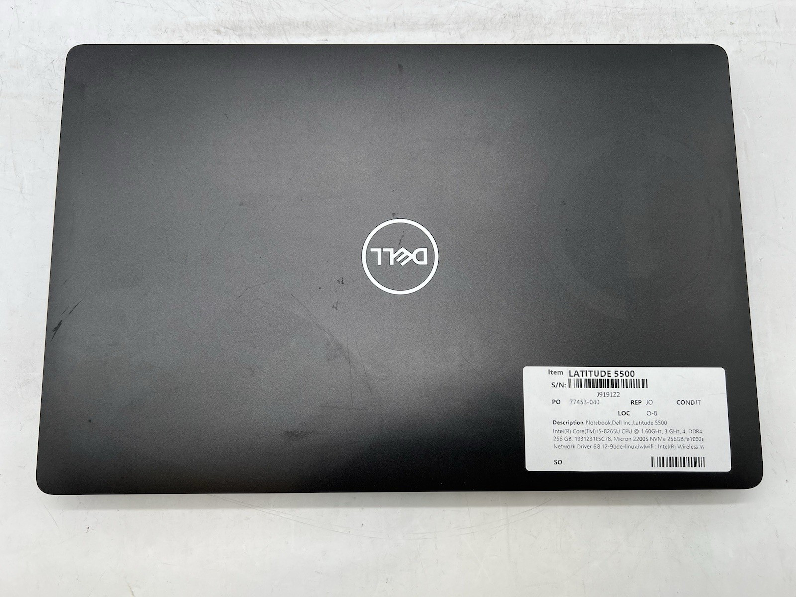 Dell Latitude 5500, i5-8265U, @ 1.60GHz, 8GB RAM, 256GB NVMe, No OS , w/Charger