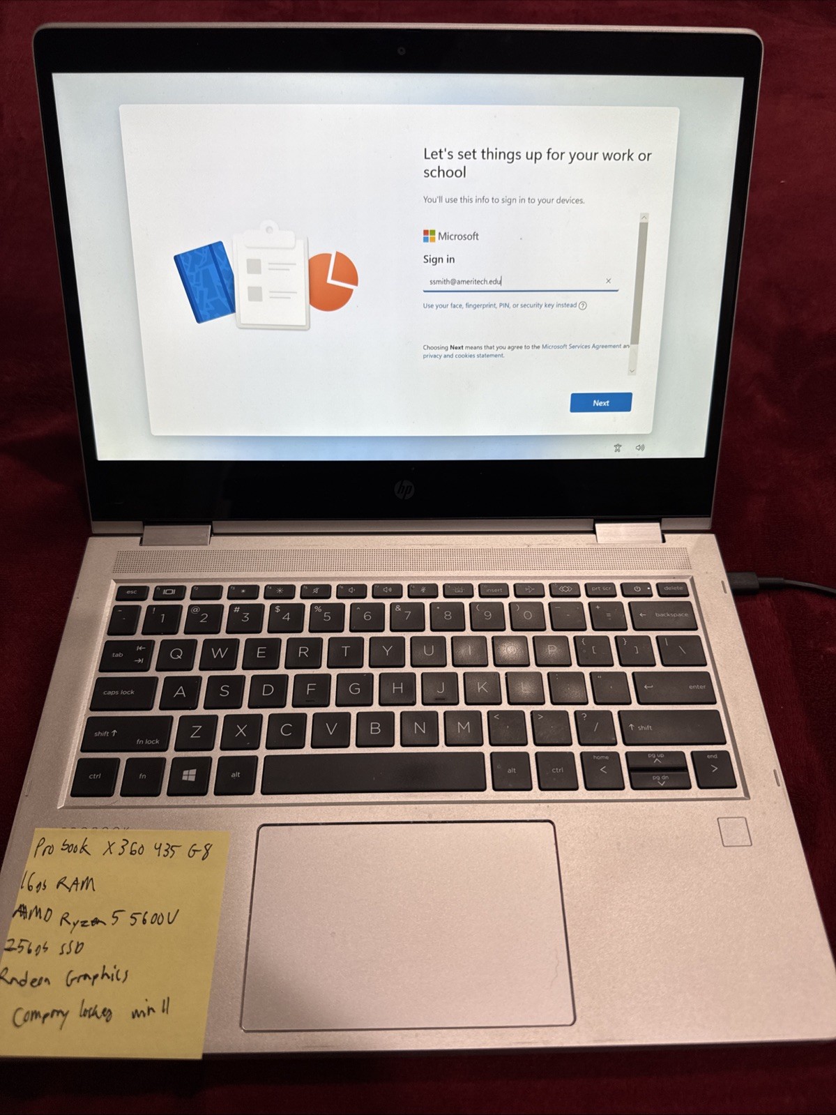 HP ProBook x360 435 G8 13.3″ Ryzen 5 5600U 16GB RAM 256GB SSD Radeon -READ-