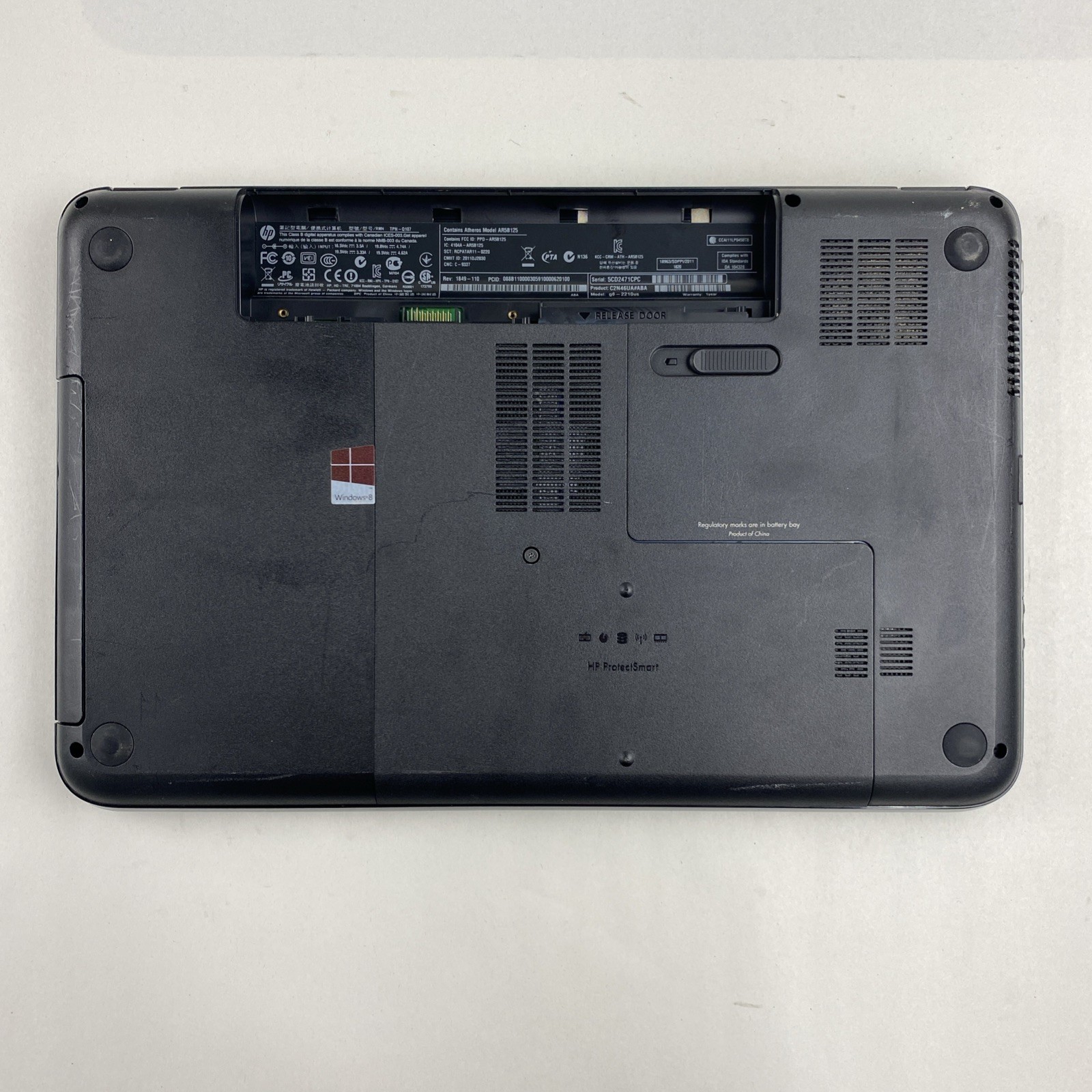 HP Pavilion g6 AMD A4-4300M 2.50GHz 4GB RAM 15.6″ No Battery No HDD No OS
