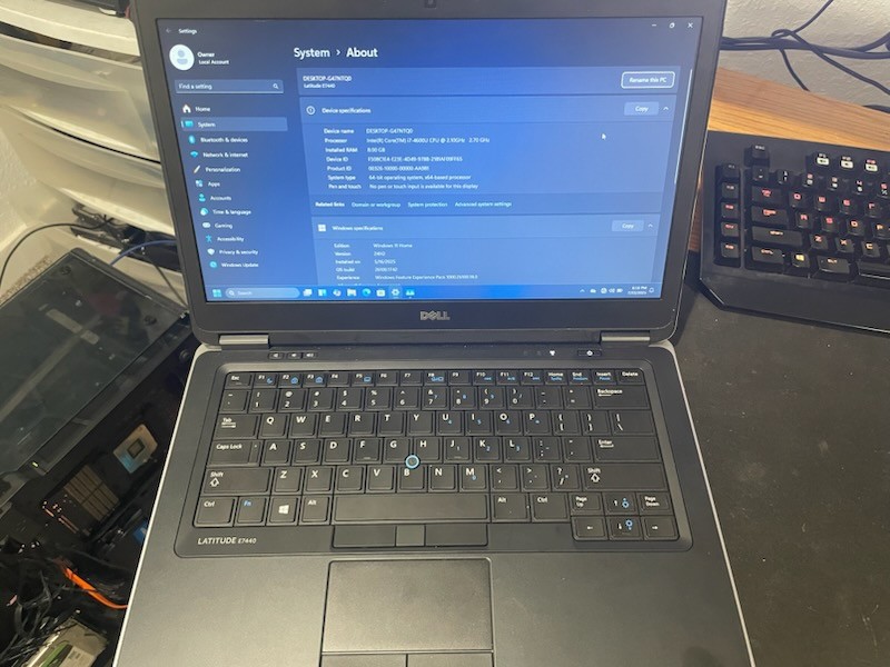 Dell Latitude E7440 i7-4600U 2.10GHz 8GB RAM 256GB SSD Win 11 Home Laptop