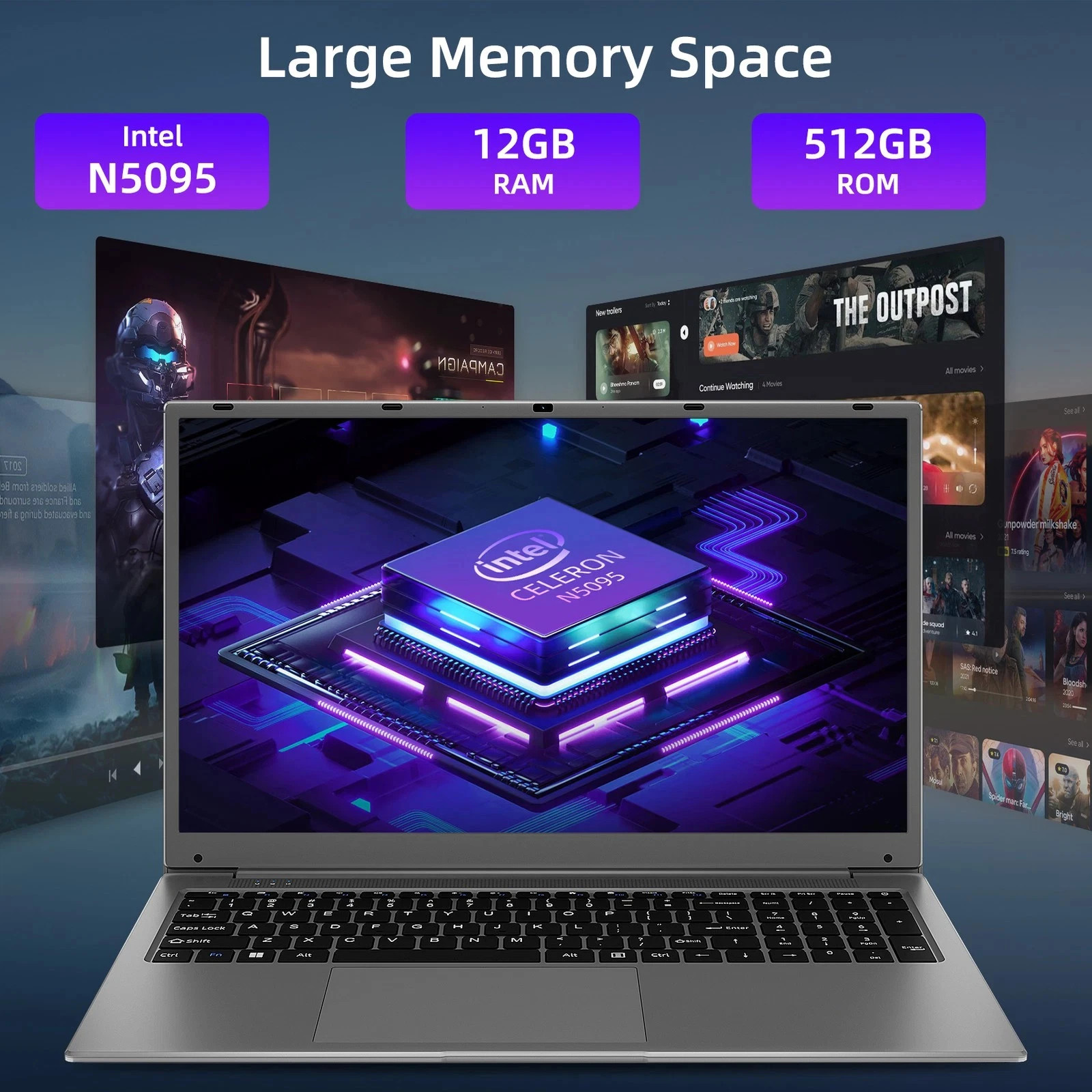 2025 SGIN Laptop 17.3 inch, Intel N5095, Up to 12GB RAM &512GB SSD