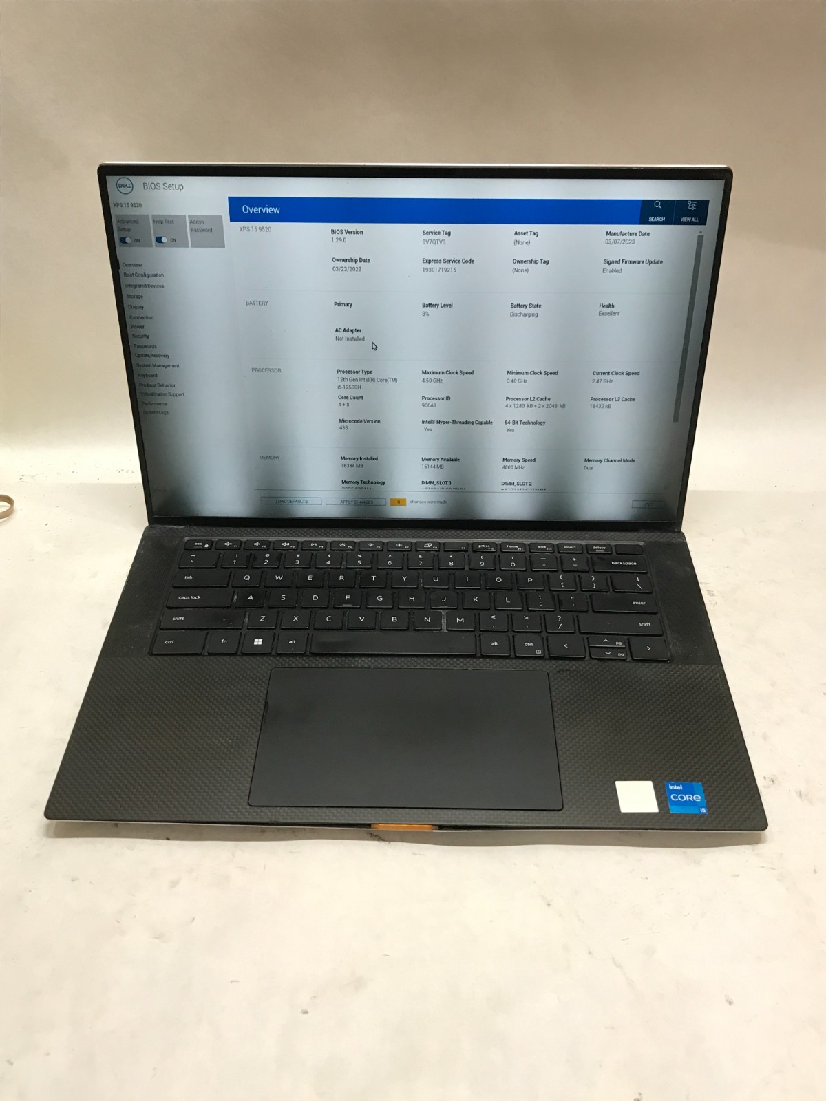 Dell XPS 15 9520 15″ Intel Core i5-12500H NO RAM NO SSD For Parts READ DESC – DW