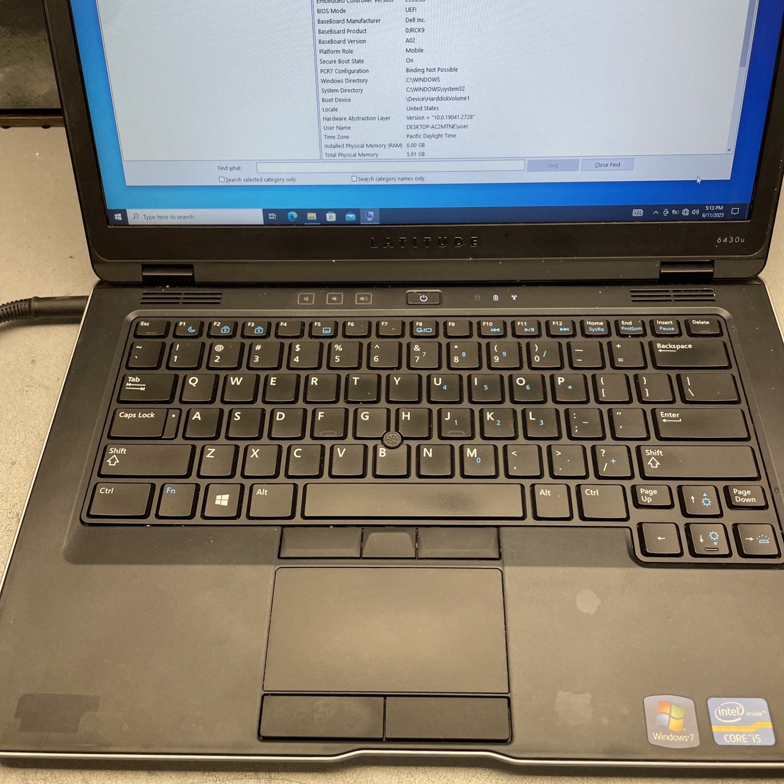 Dell Latitude 6430u Intel i5-3437u Win 10 257GB SSD 6GB Ram