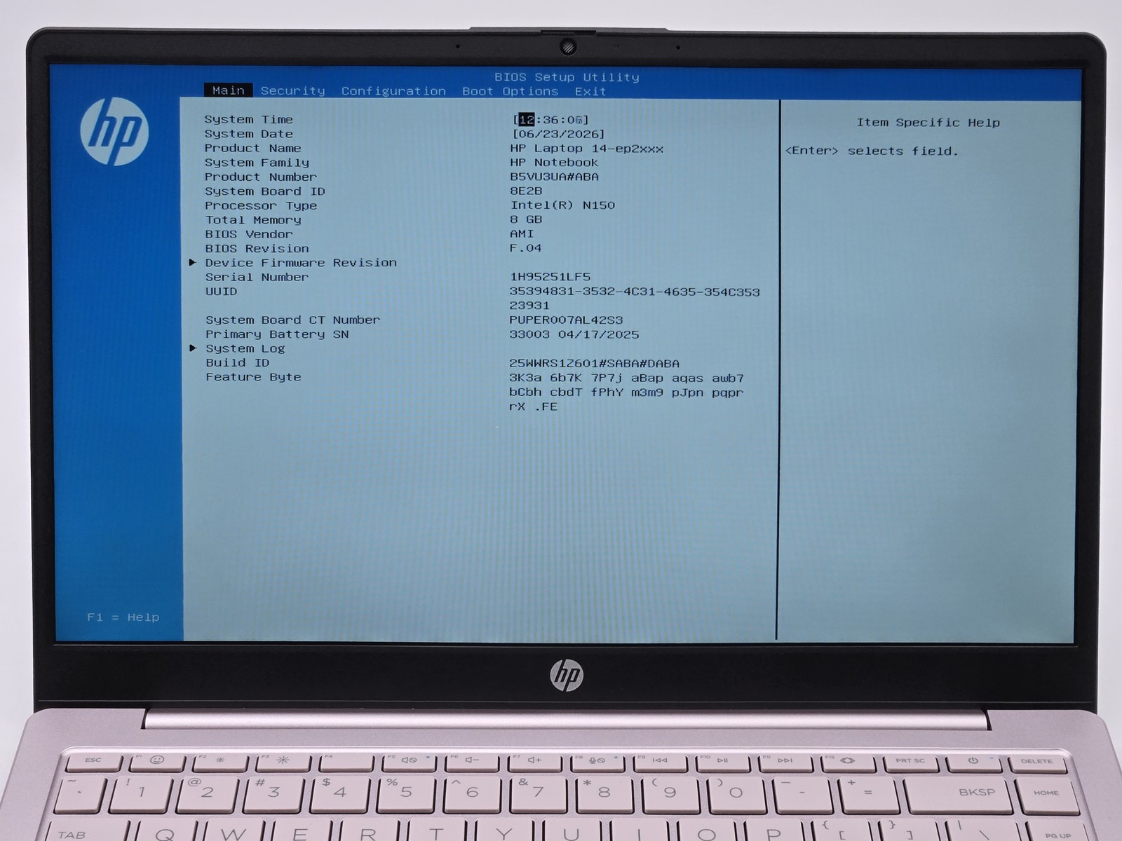 HP Laptop 14-ep2011wm 14″ HD N150 128GB SSD 8GB W11 Webcam Warranty