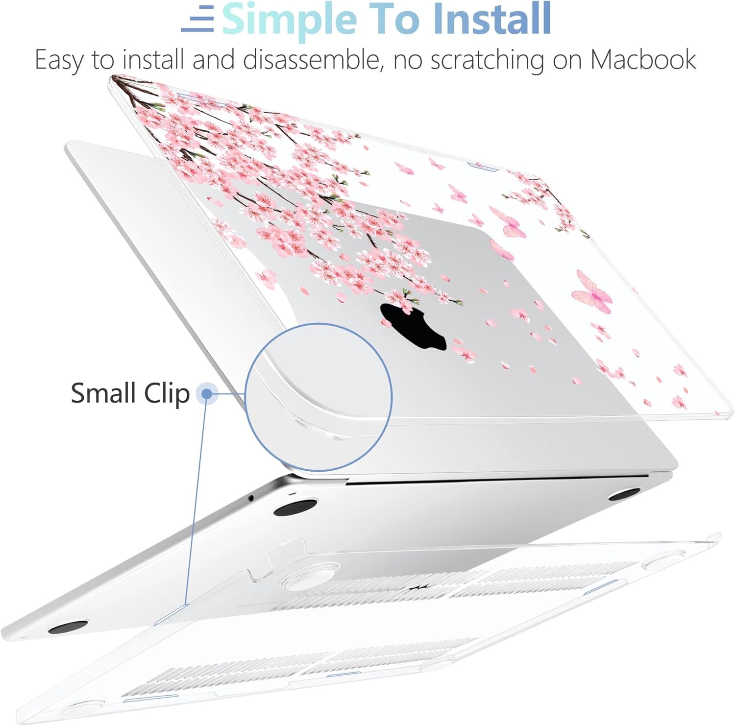 Case for MacBook Air 13.6 inch Case 2025 2024 2022, Hard Shell with Keyboard Cov