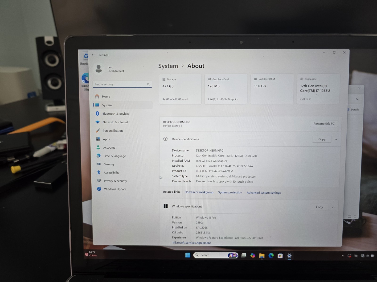 Microsoft Surface Laptop 5 1951 13.3″ Touch Intel i7-1255U 16GB 512GB NVMe W11P