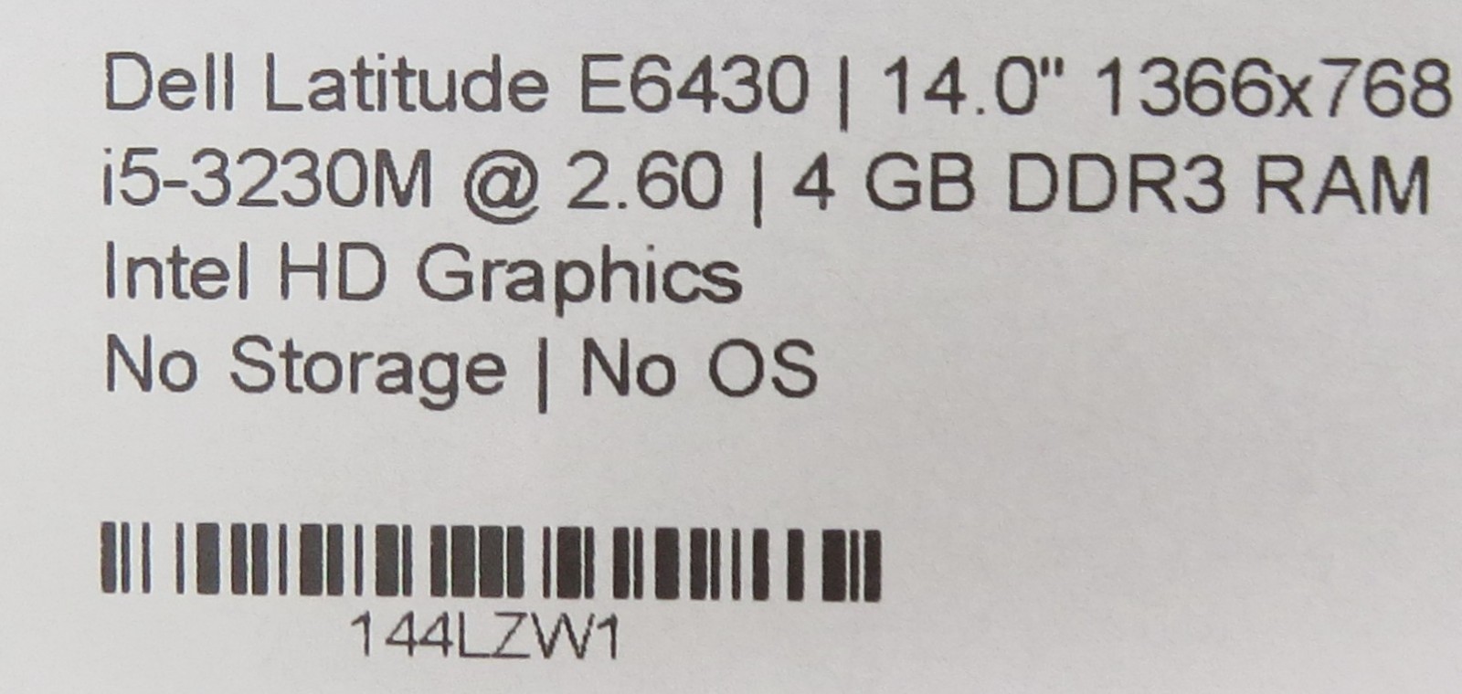 Dell Latitude E6430 _ i5-3230M @ 2.6 _ 4GB RAM _ No SSD / OS *PARTS*