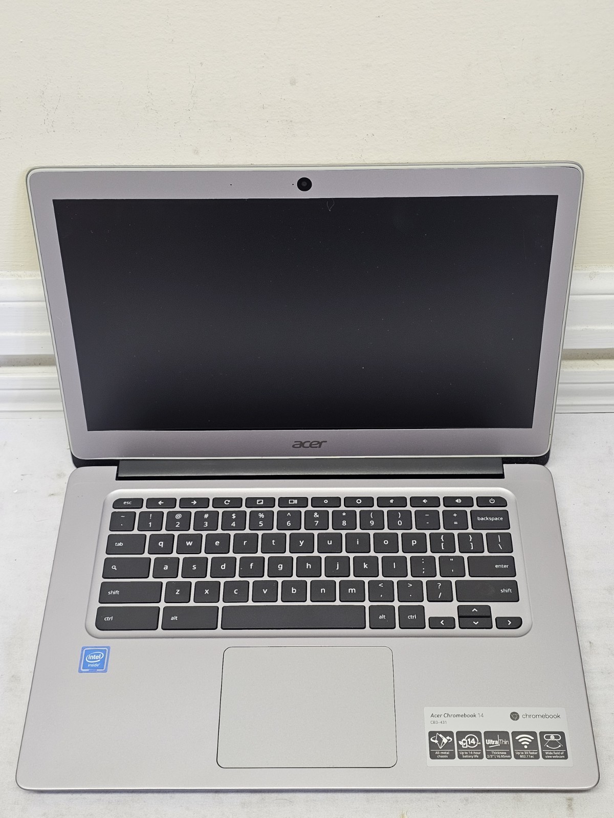 Acer Chromebook 14 CB3-431 Laptop – Intel Atom X5-E8000 – 4GB RAM – NO BATT-READ