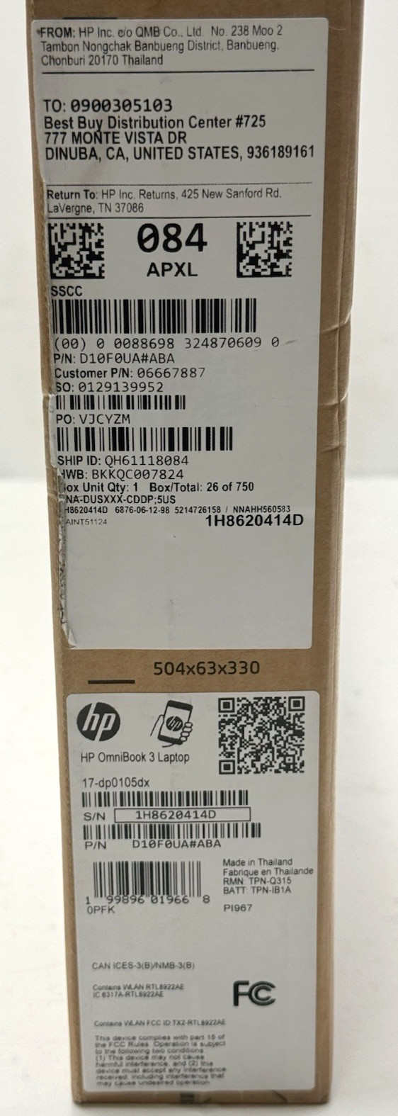 HP OmniBook 3 17.3″ Laptop AMD Ryzen 5 40 2.8GHz 8GB RAM 512GB SSD – Silver