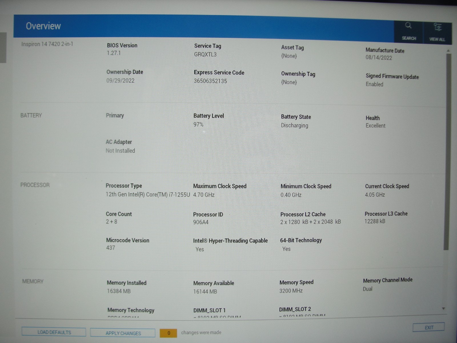 Dell Inspiron 7420 2n1 14”WUXGA TOUCH Core i7-1255U 1.7GHz 16GB RAM 512GB SSD+PA