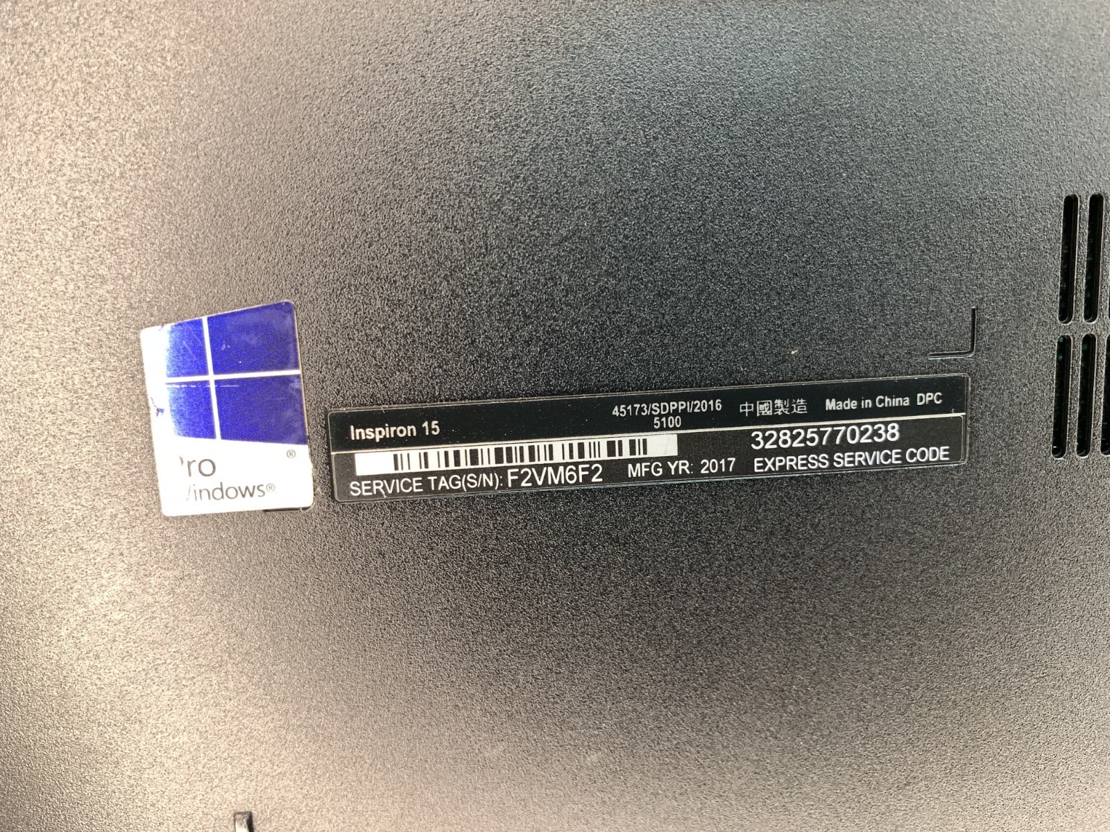 Dell Inspiron 15 3565 Laptop Windows 10 Pro 500GB HD 7th Gen AMD A6-9200 4GB Ram