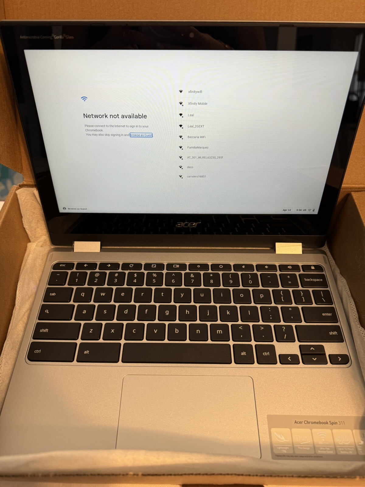 Acer Chromebook Spin 311 11.6″ MTK MT8183 2.00Ghz 4GB DDR4 64GB eMMC Chrome OS