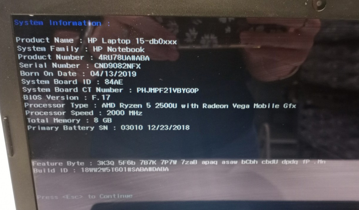 HP Laptop 15-db0xxx TOUCH AMD Ryzen 2500u@2.00 8GB/256GB NVMe Win11Home MC542*!