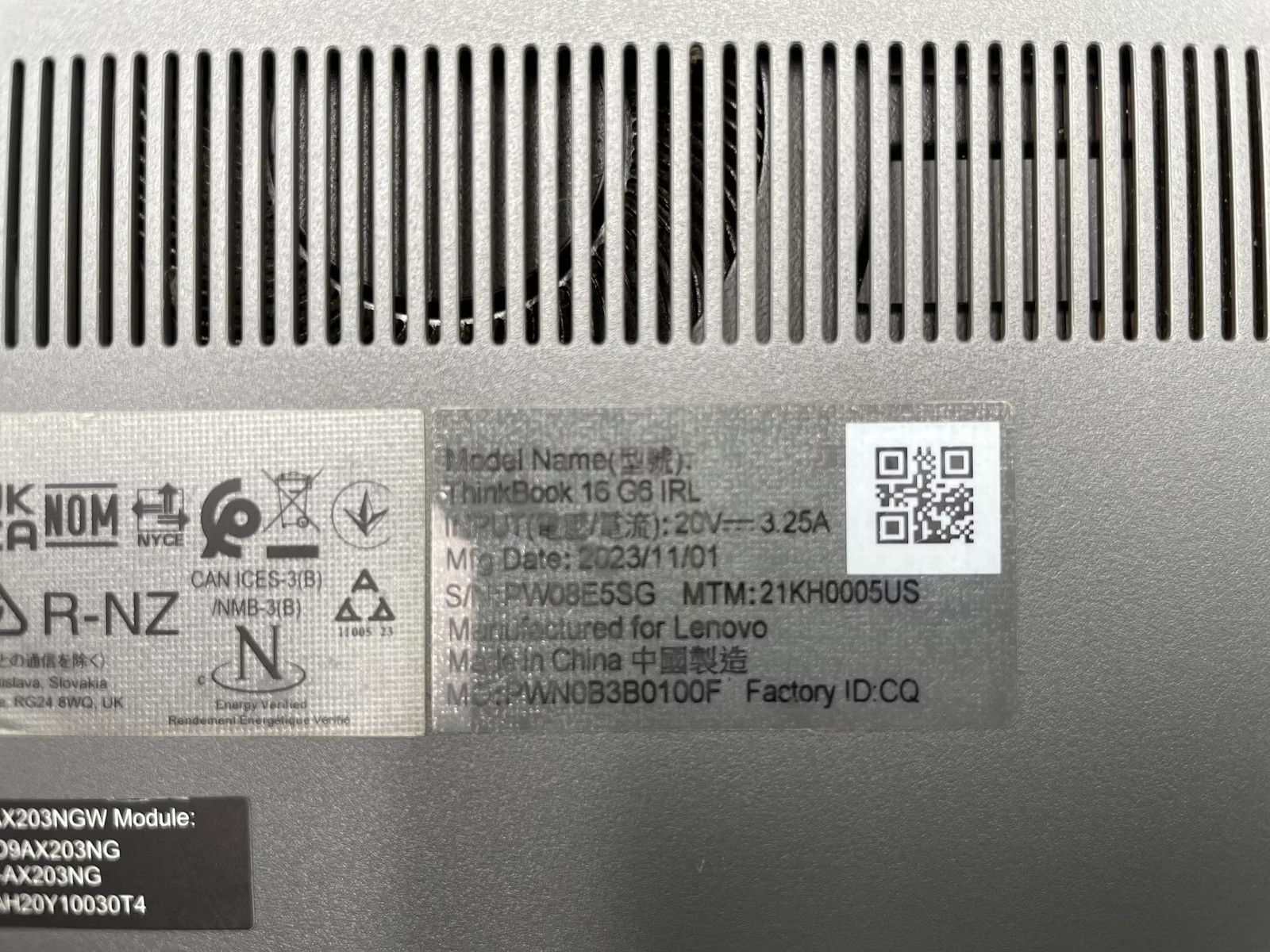 Lenovo ThinkBook 16 G6 IRL Used 16″ (i5-1335U-16GB-256 GB NVMe)