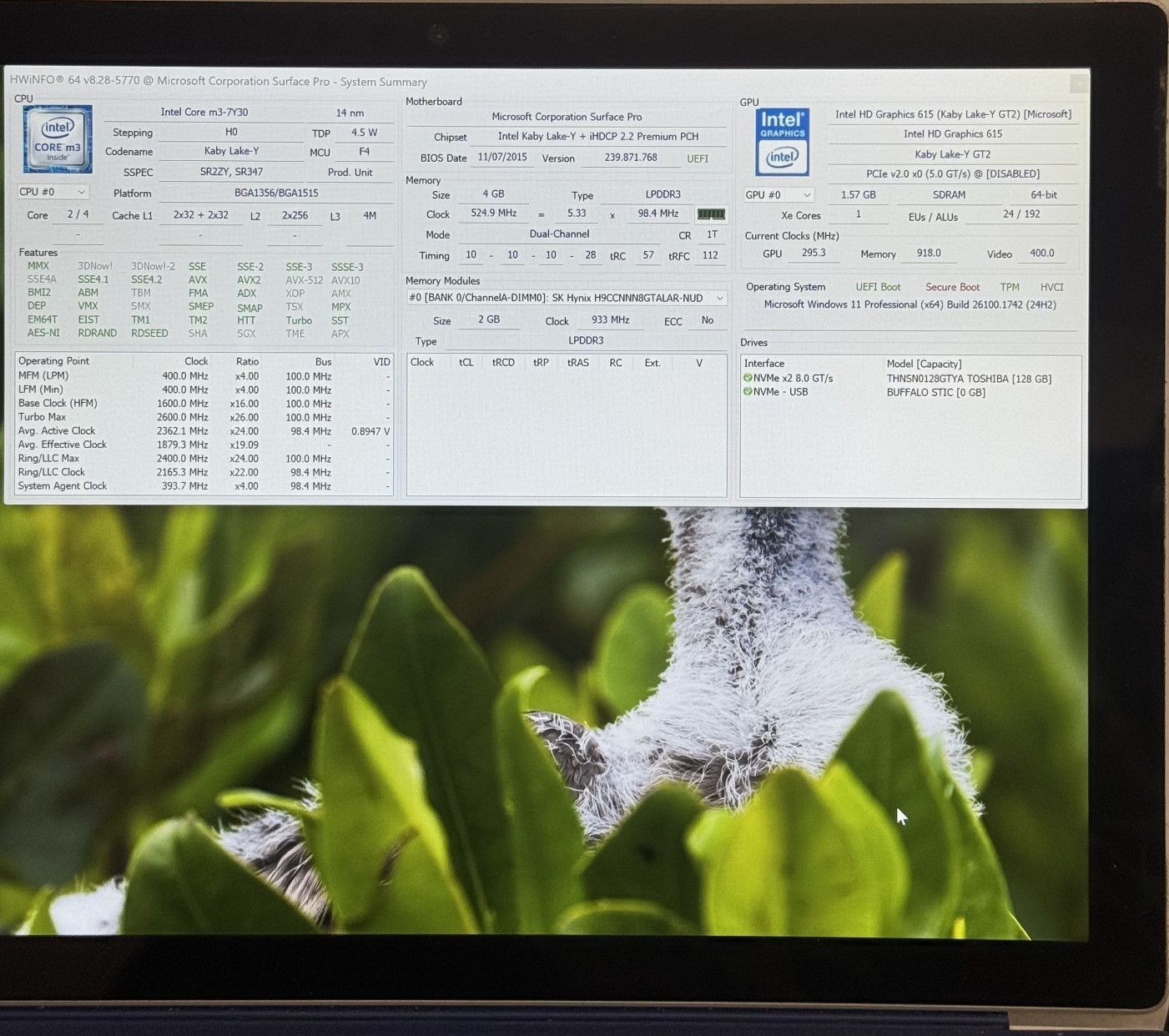 Microsoft Surface Pro 5 2017 m3-7Y30 128GB SSD 4GB RAM M1796 / NO TOUCH #SP2