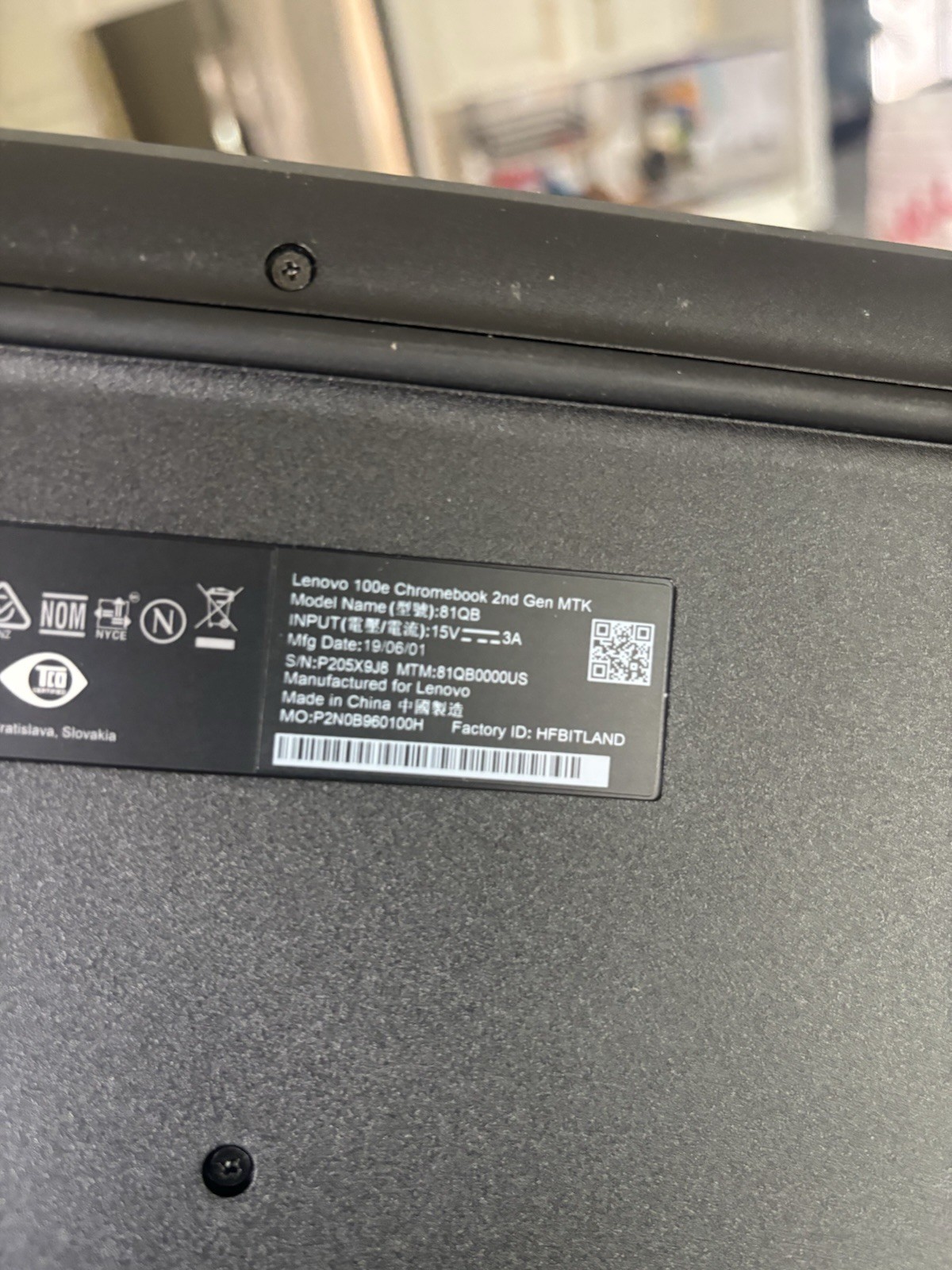 Lenovo 100e Chromebook 2nd Gen Mtx