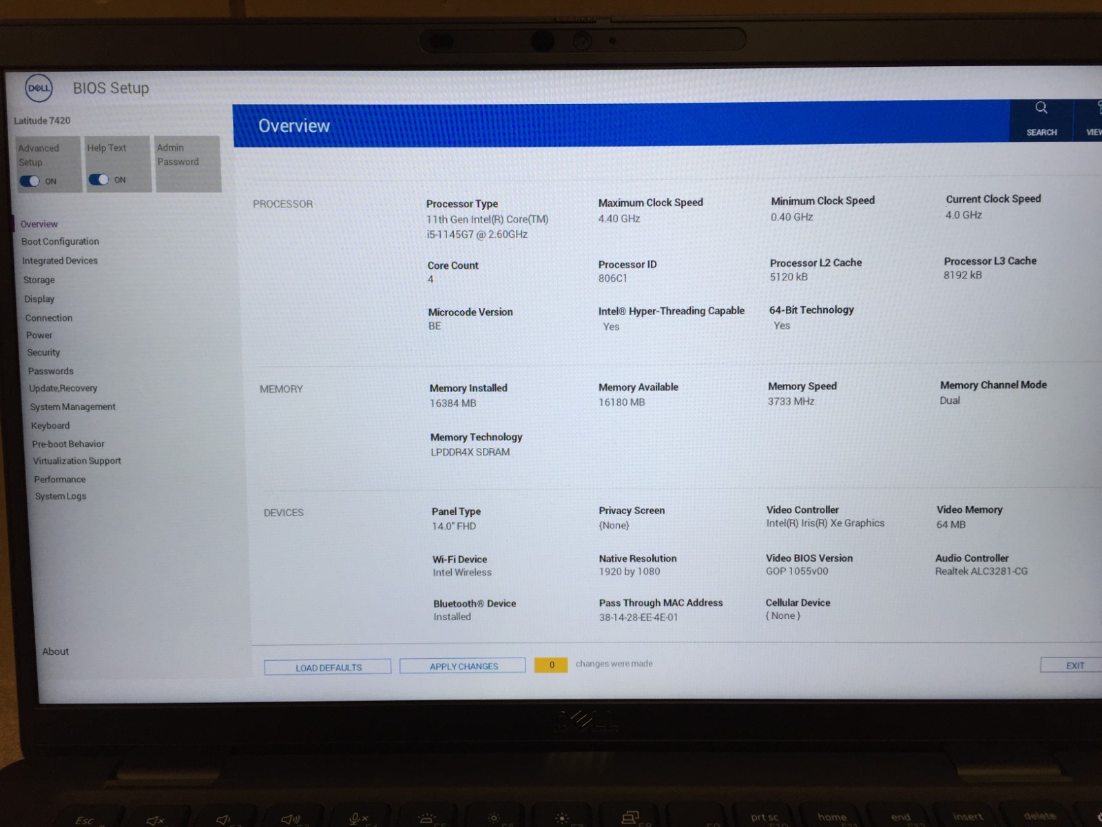 Dell Latitude 7420 Laptop/14″ FHD Touch/Intel Core i5-1145G7/16GB RAM/512GB SSD