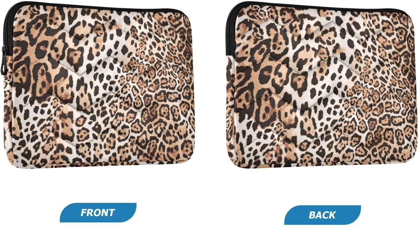 Laptop Sleeve Bag Case for 14 inch Leopard Skin Beige Portable Carrying Bag