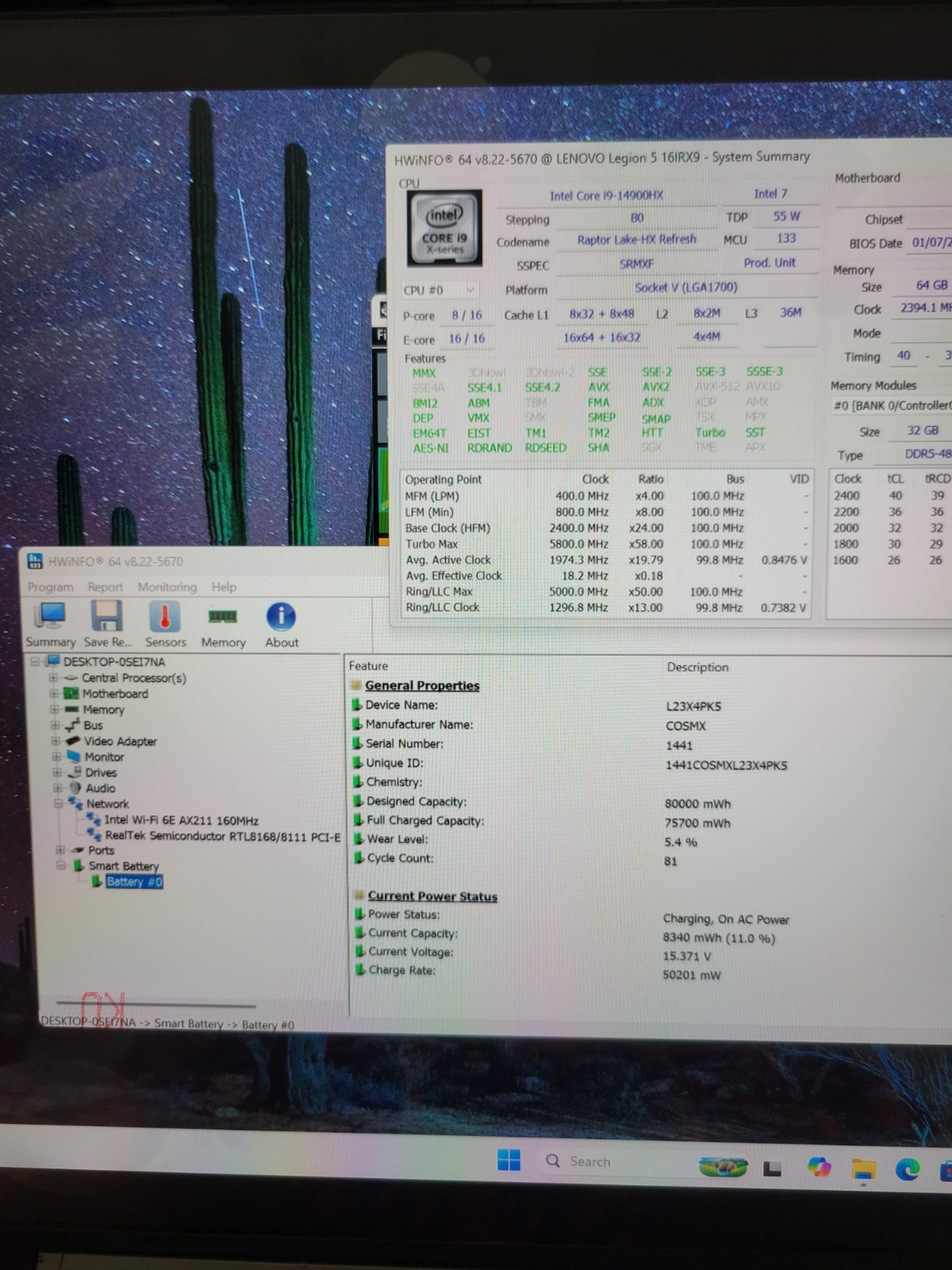 MOTHERBOARD Only: Legion 5 16IRX9 i9-14900HX RTX4070 Gaming Laptop Parts Out