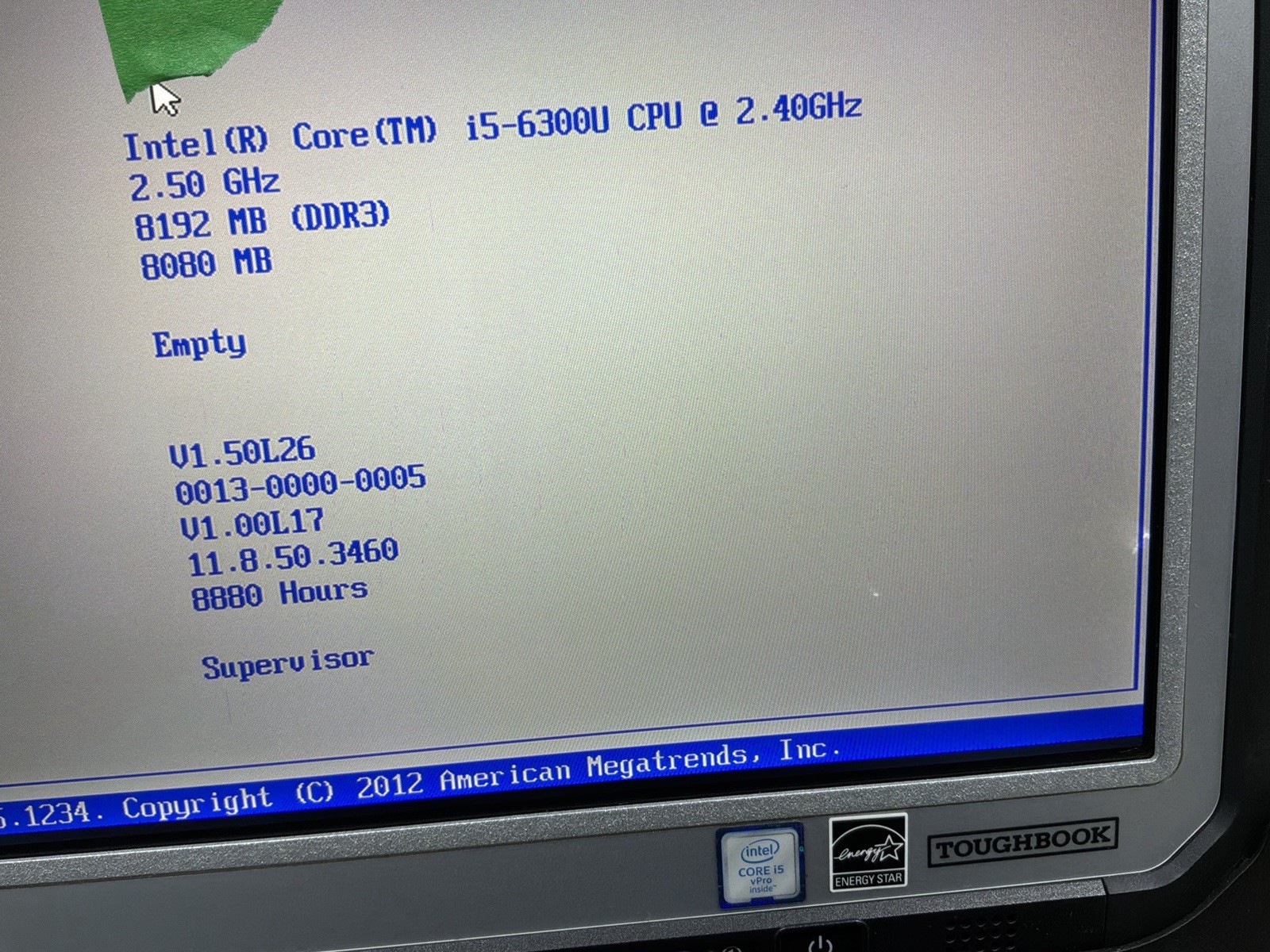 Panasonic Toughbook CF-33 i5-6TH GEN 2.4GHz 8GB RAM TOUCH 8,880 OPERATING HOURS