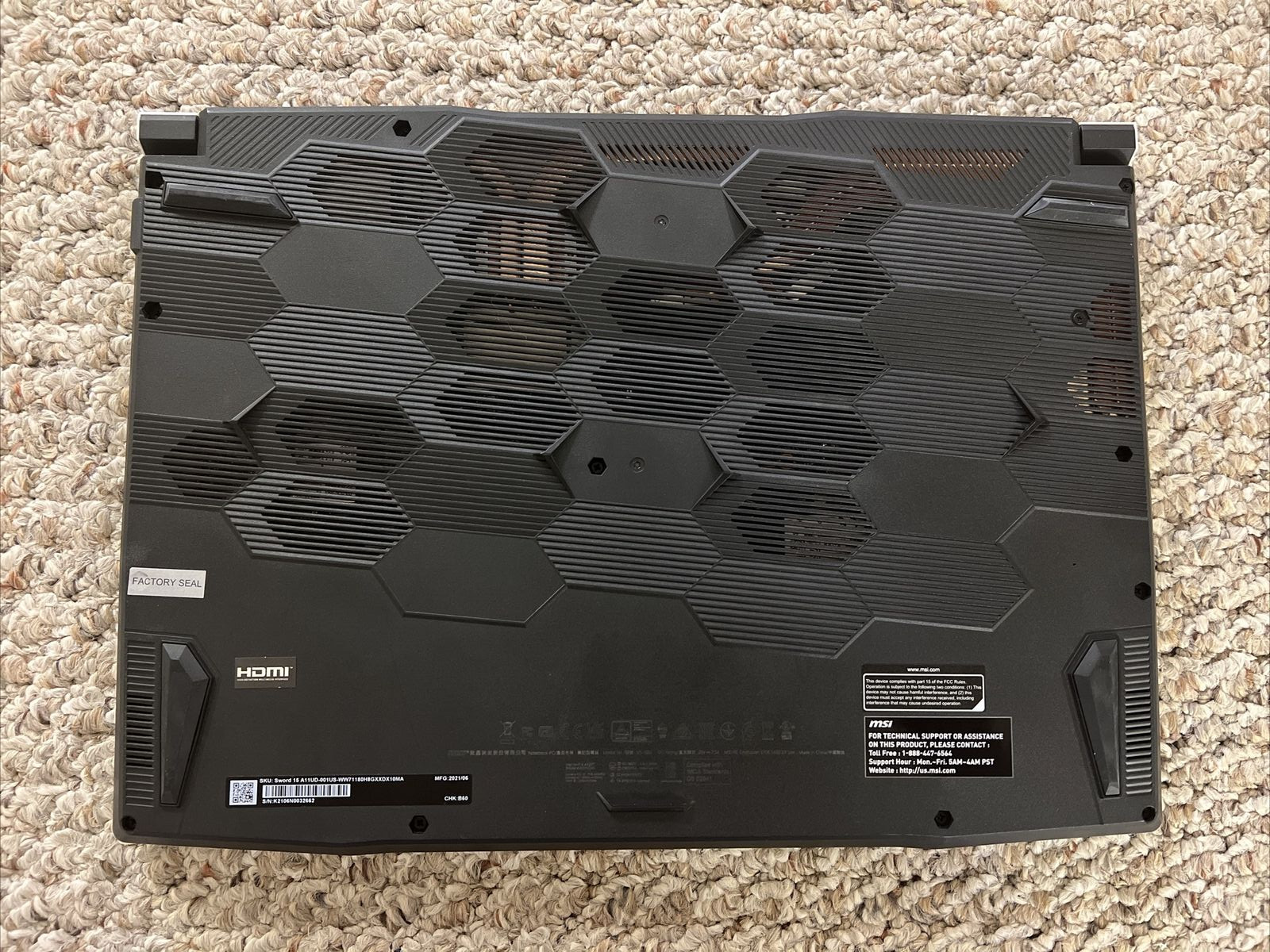 MSI Sword 15.6” FHD 144Hz IPS Gaming Laptop i7-11800H 8GB 512GB RTX 3050 Ti