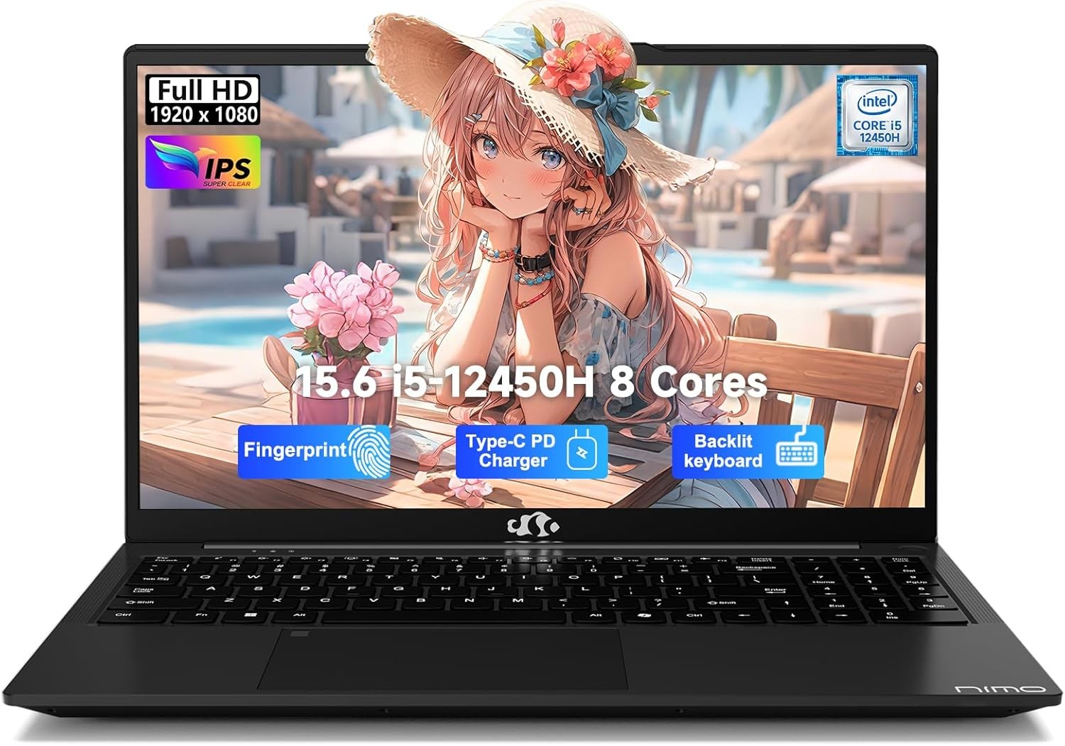 NIMO 15.6″ FHD lPS-Business-Laptop, 8 Cores Intel i5-12450H 16GB RAM 512GB SSD