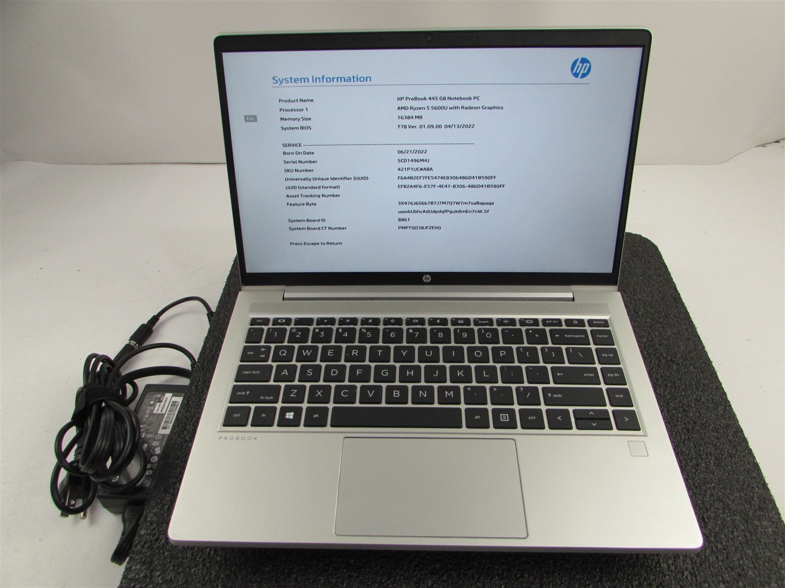 HP PROBOOK 445 (G8) FHD AMD RYZEN 5 5600U 512GB SSD 16GB RAM AMD GPU WIN 11 PRO