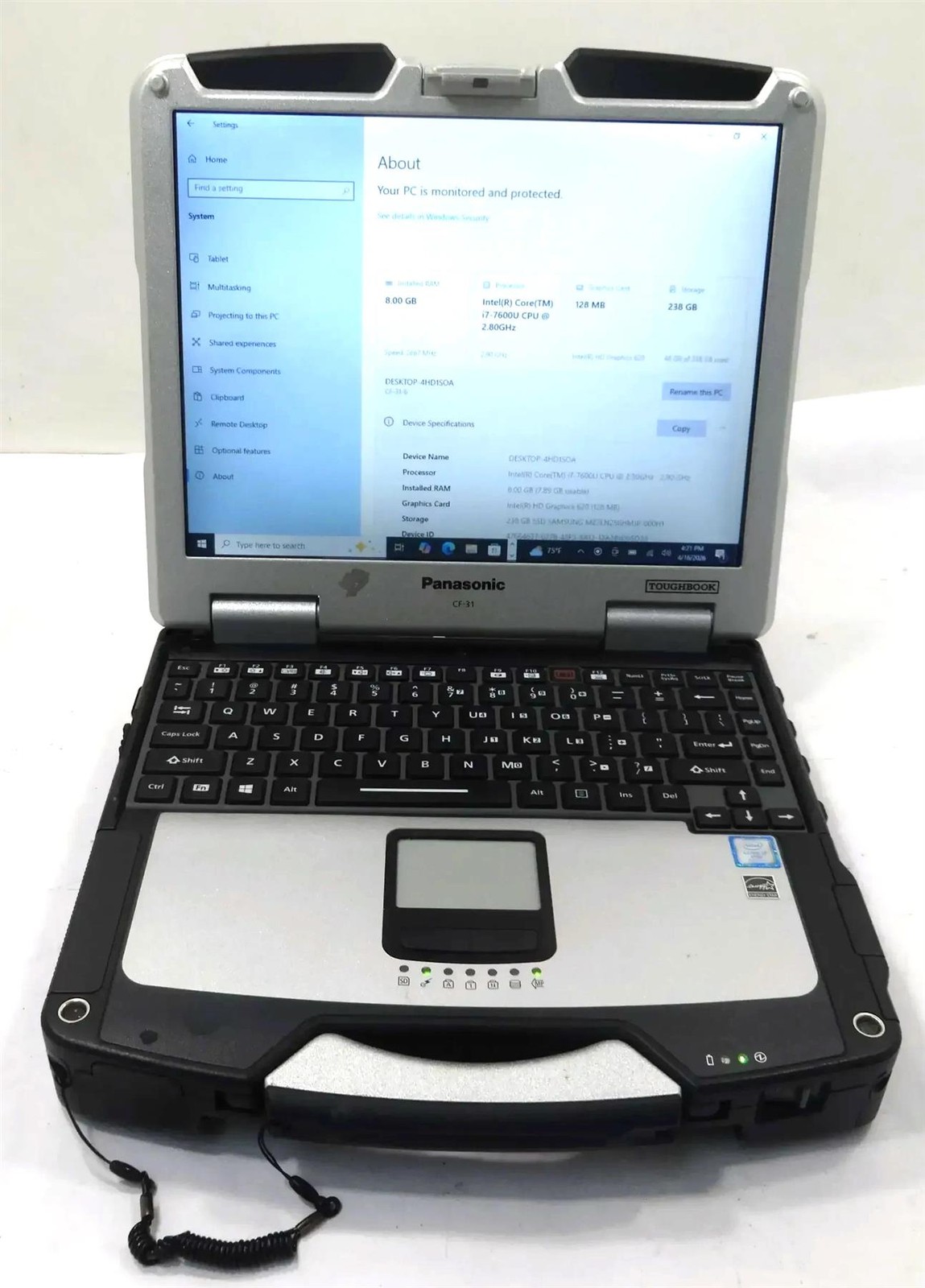 Panasonic Toughbook CF-31 Core i7-7600U 2.8GHz 8GB 256GB SSD W/ Pen