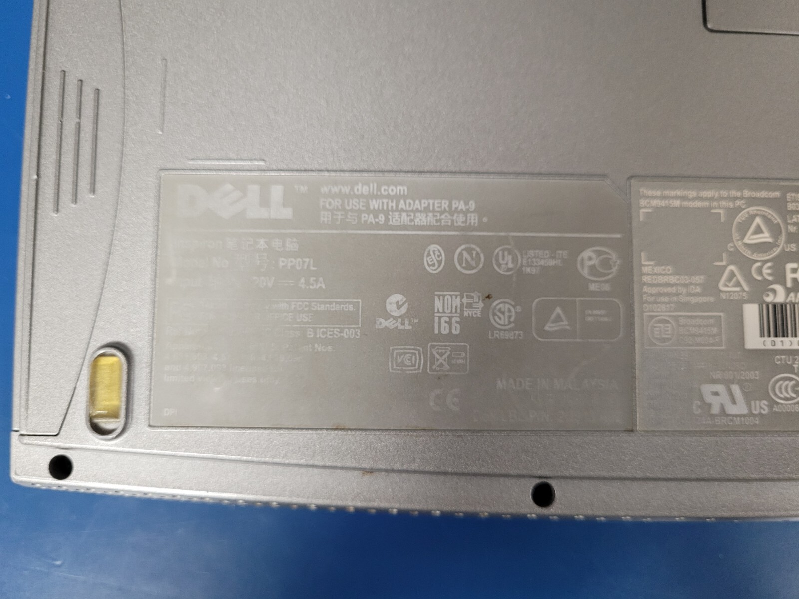 Dell Inspiron 1100 Intel Celeron 3.0 GHz 1024MB (1GB) RAM NO HDD NO CHARGER