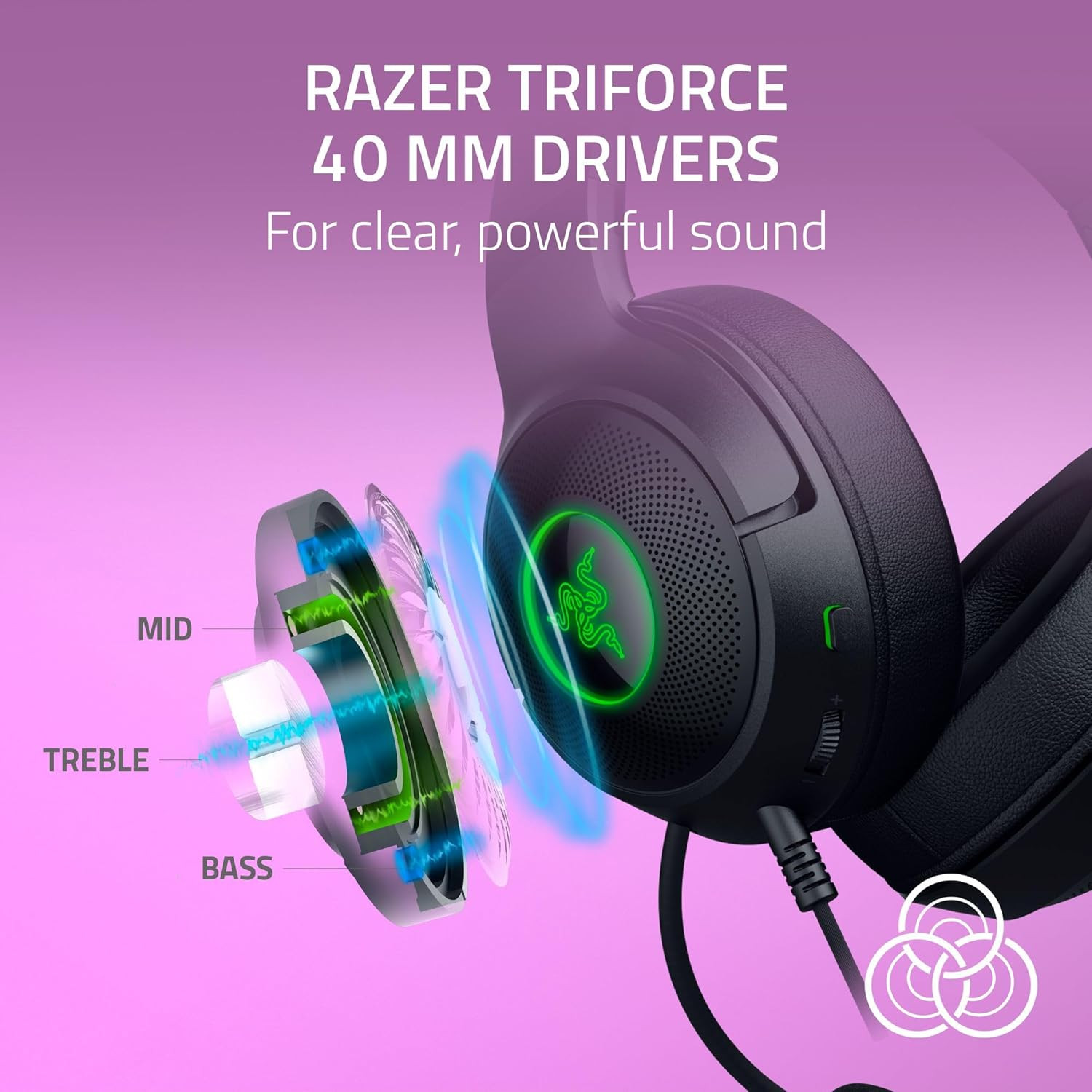 Razer Kraken Kitty V2 USB Wired Headset Chroma RGB Kitty Ears Reactive Lighting