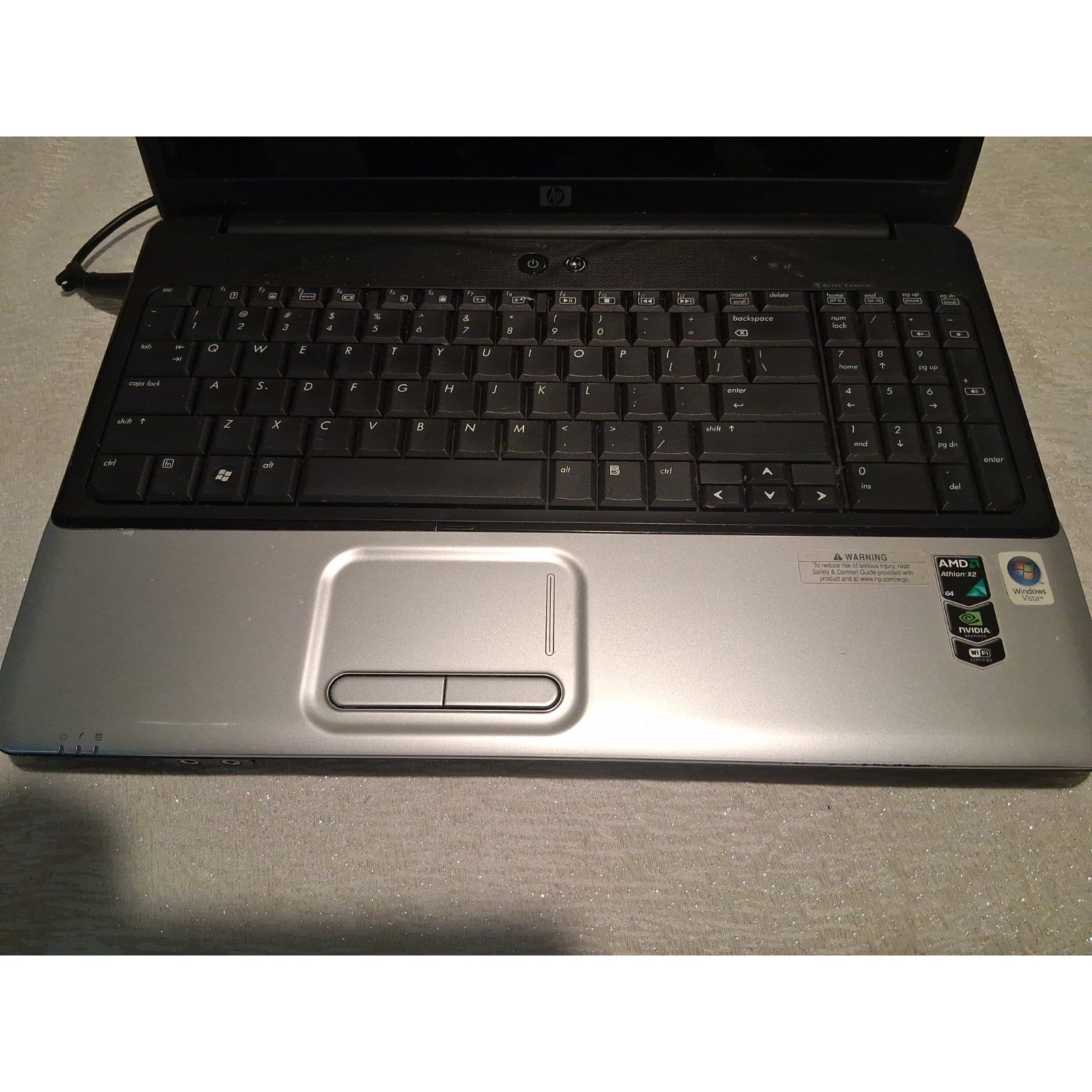 HP G60-249WM 15.6″ Laptop AMD Athlon X2 NVIDIA | DEAD NO POWER CRACKED SCREEN