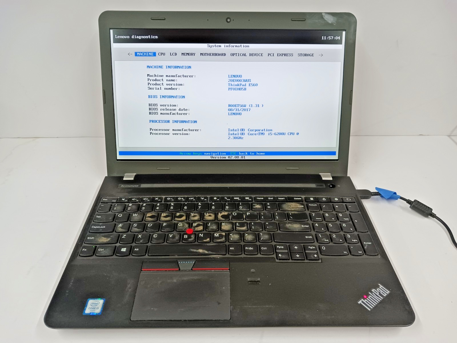 15.5″ Lenovo ThinkPad E560 Intel Core i5-6200 2.30GHz 16GB RAM 128 GB SSD, NO OS
