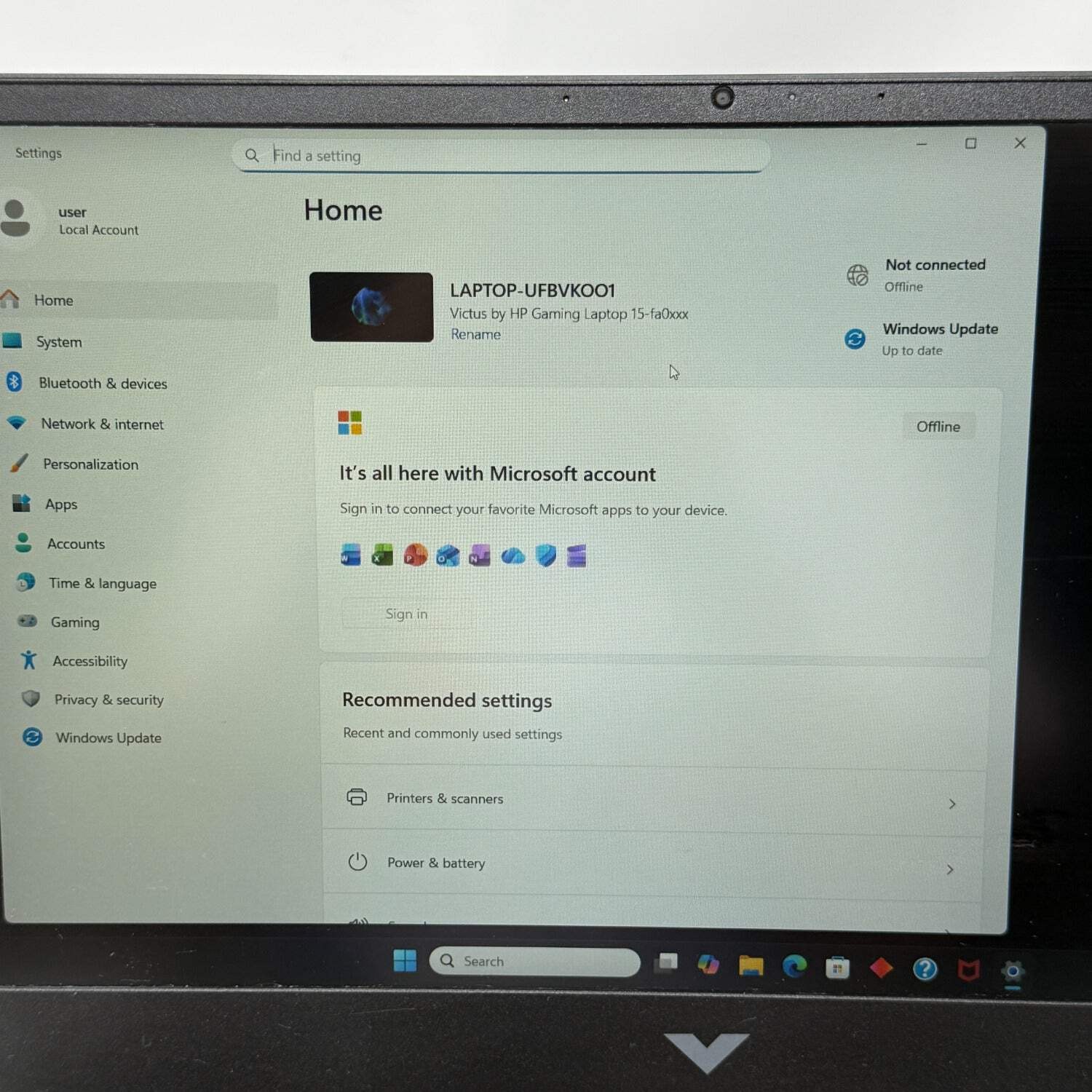HP Victus UFBVK001 15.6″ i5-12450H 2.0GHz 8GB RAM 512GB SSD GeForce GTX 1650