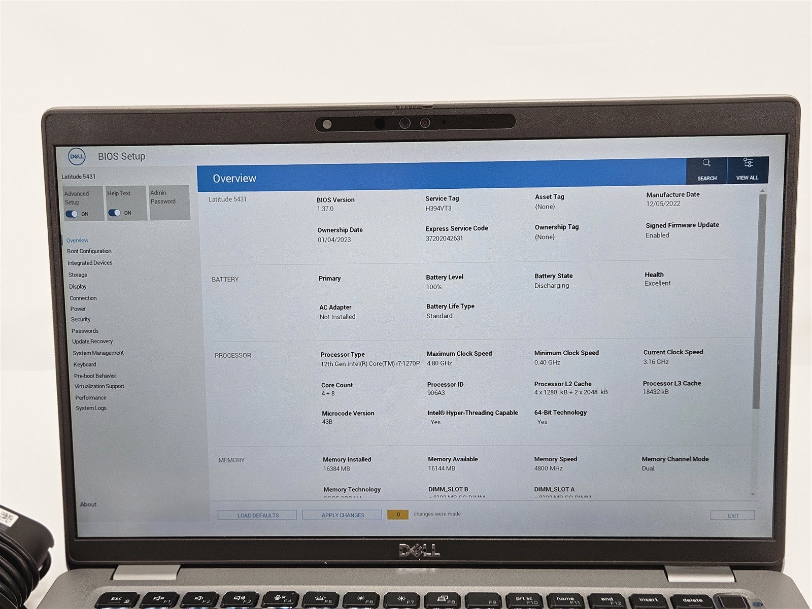 Dell i7-1270P Latitude 5431 256GB SSD 16GB 14″ FHD HDMI Wi-Fi 6E No OS