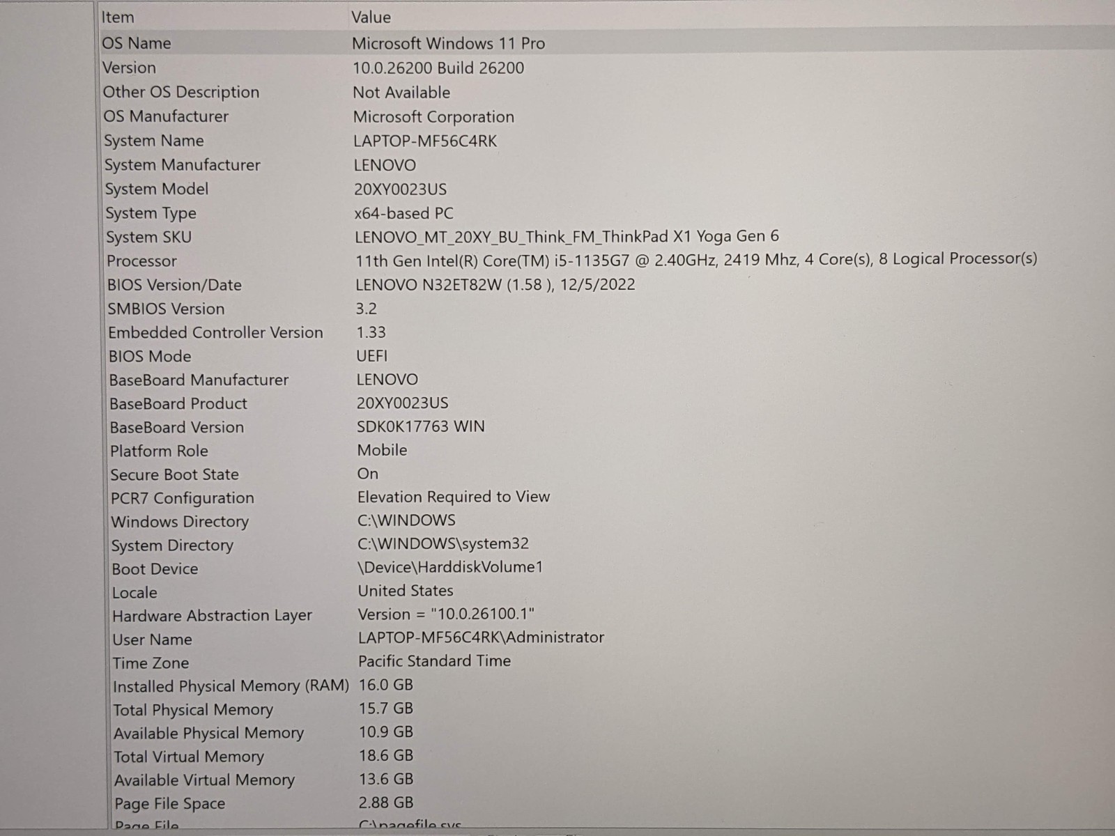 Lenovo ThinkPad X1 Yoga Gen 6 14″ UHD+ TOUCH i5-1135G7 2.4GHz 16GB 512GB +PEN+PA