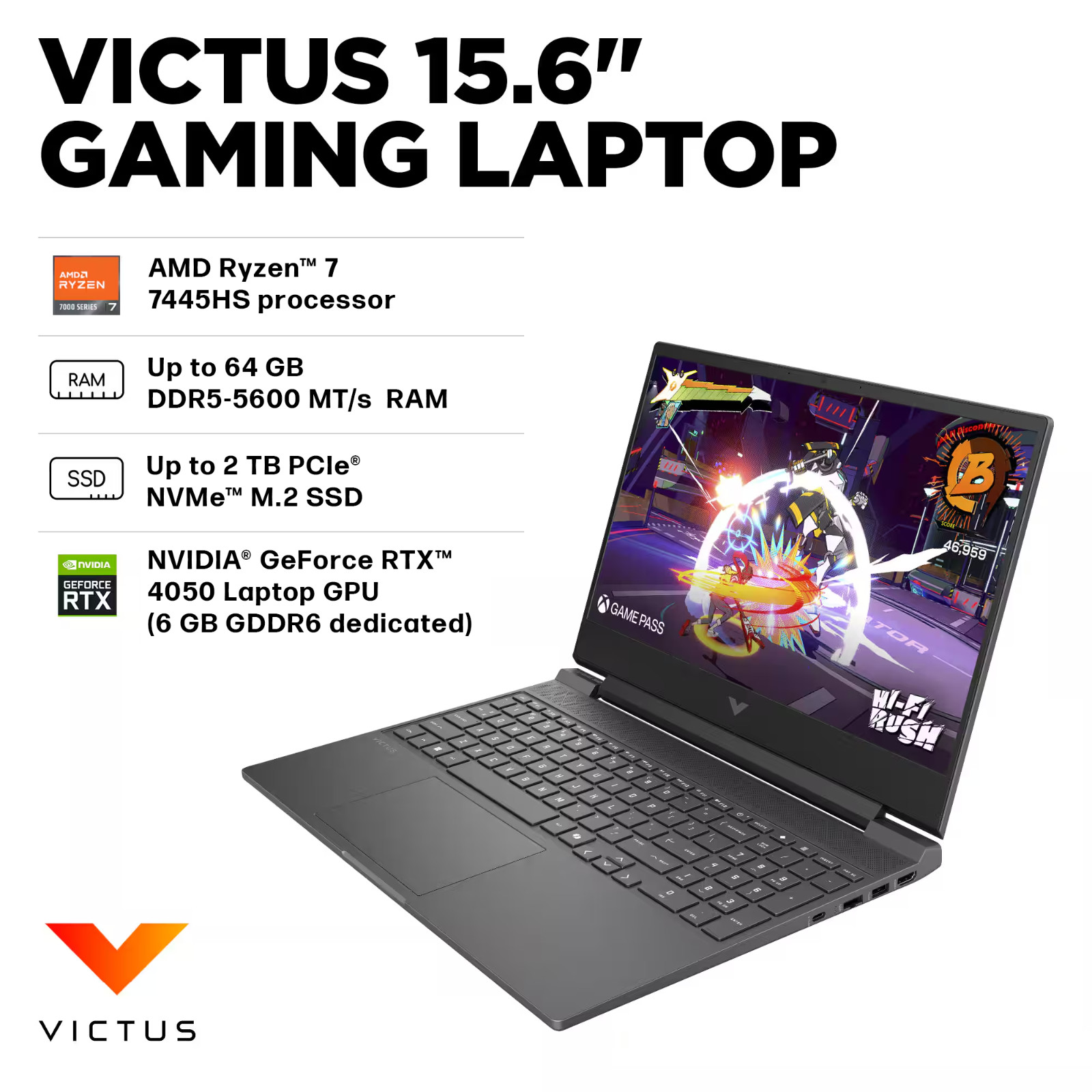 2026 HP Victus Gaming Laptop 15.6″ Ryzen 7 NVIDIA RTX 4050 Upto 64GB RAM 2TB SSD