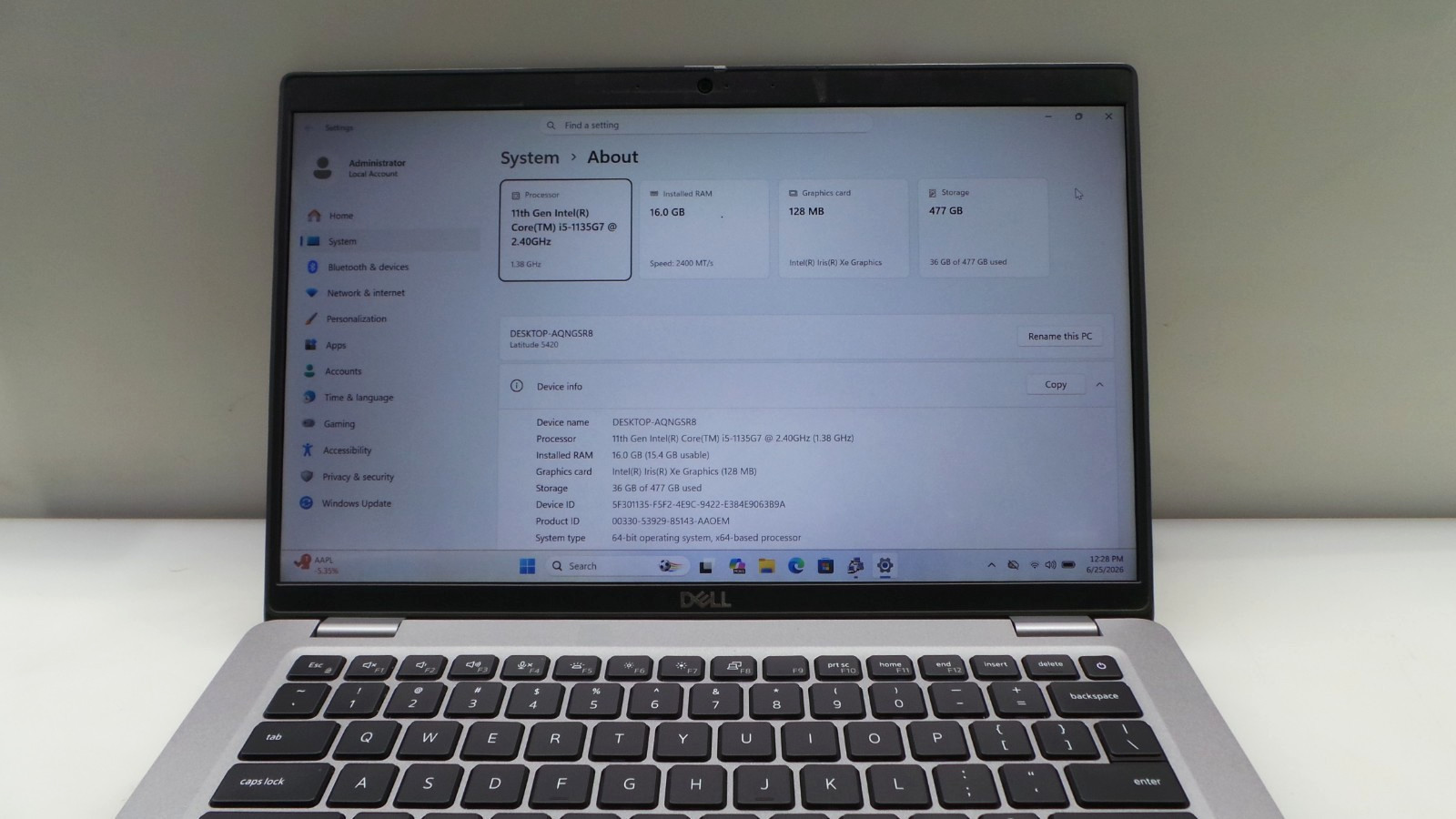 Dell Latitude 5420 | 14″ | i5-1135G7 2.40GHz | 16GB RAM 512GB NVMe | ***READ***