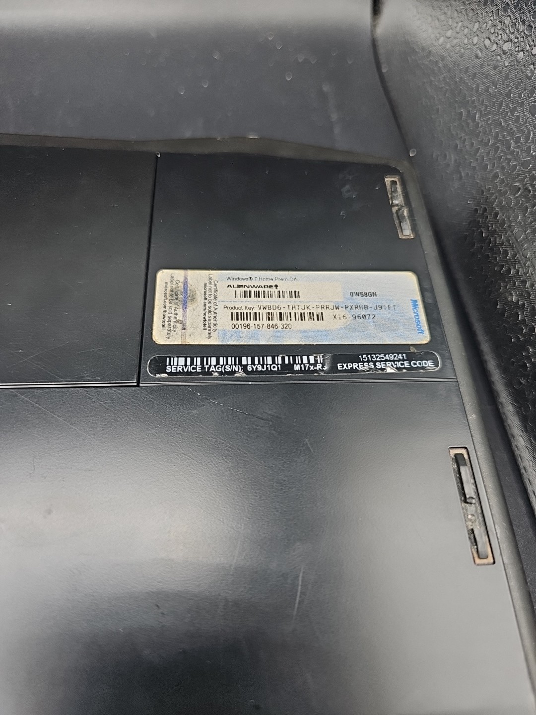 Alienware M17X R3 Laptop i7 2nd Gen 8GB RAM – Tested Working – Read Des.-S