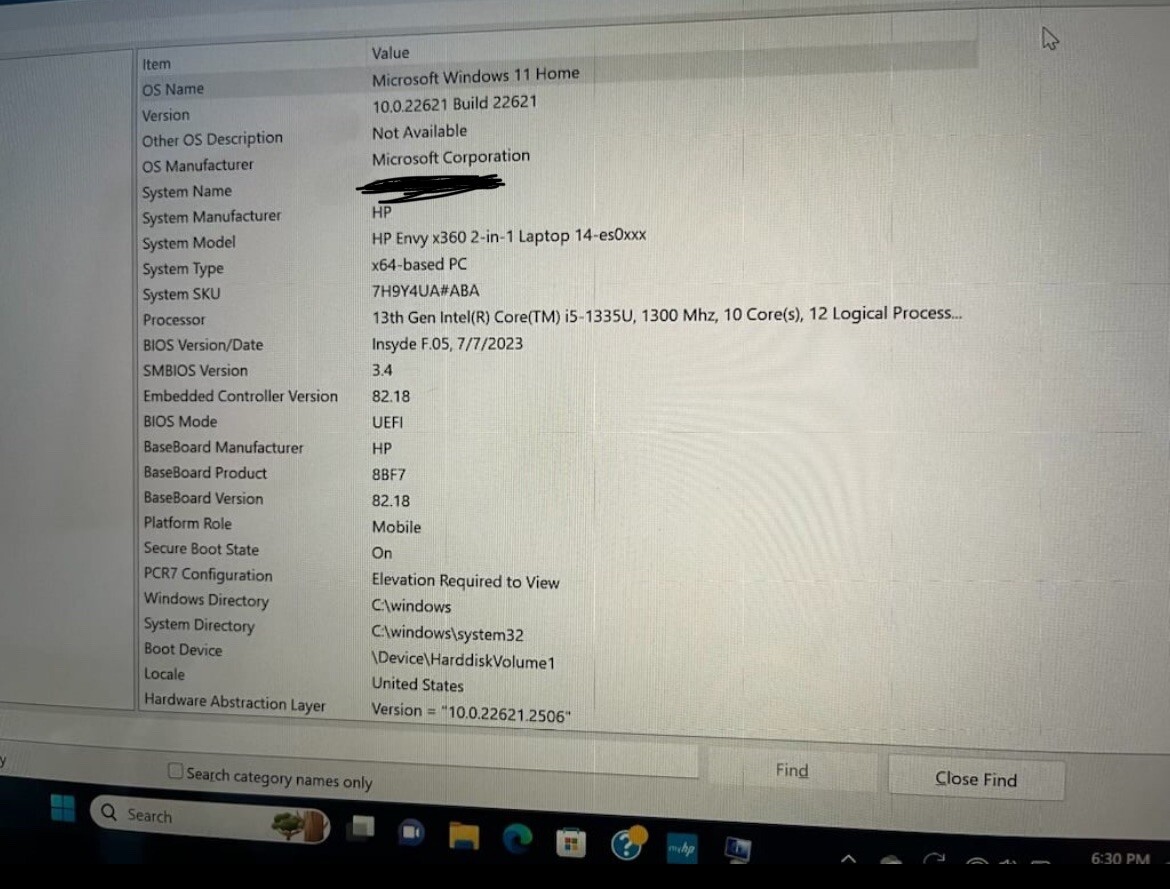 HP ENVY x360 15.6” 13th gen Intel Core i5-1335u 1300mhz 10cores 12 Logical