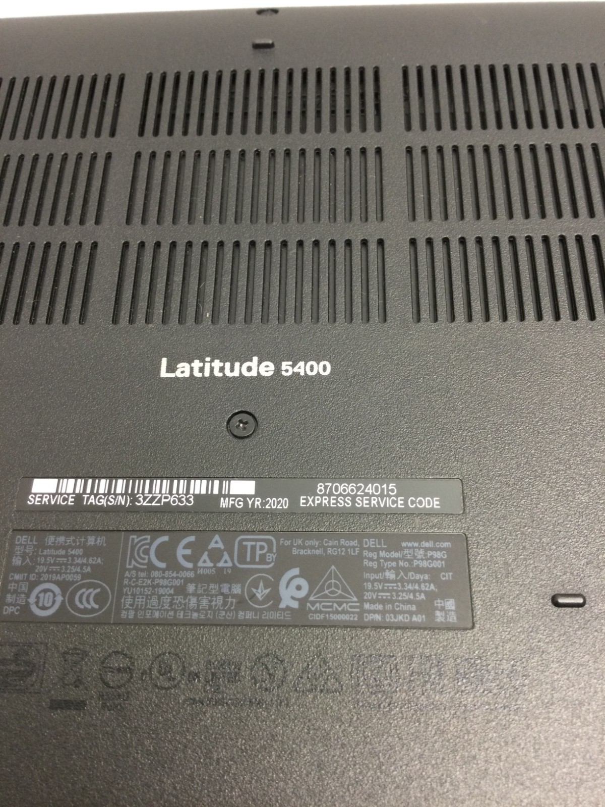 Dell Latitude 5400 14″ Core i7-8665U 1.90GHz 8GB RAM 125GB SSD win 11 pro