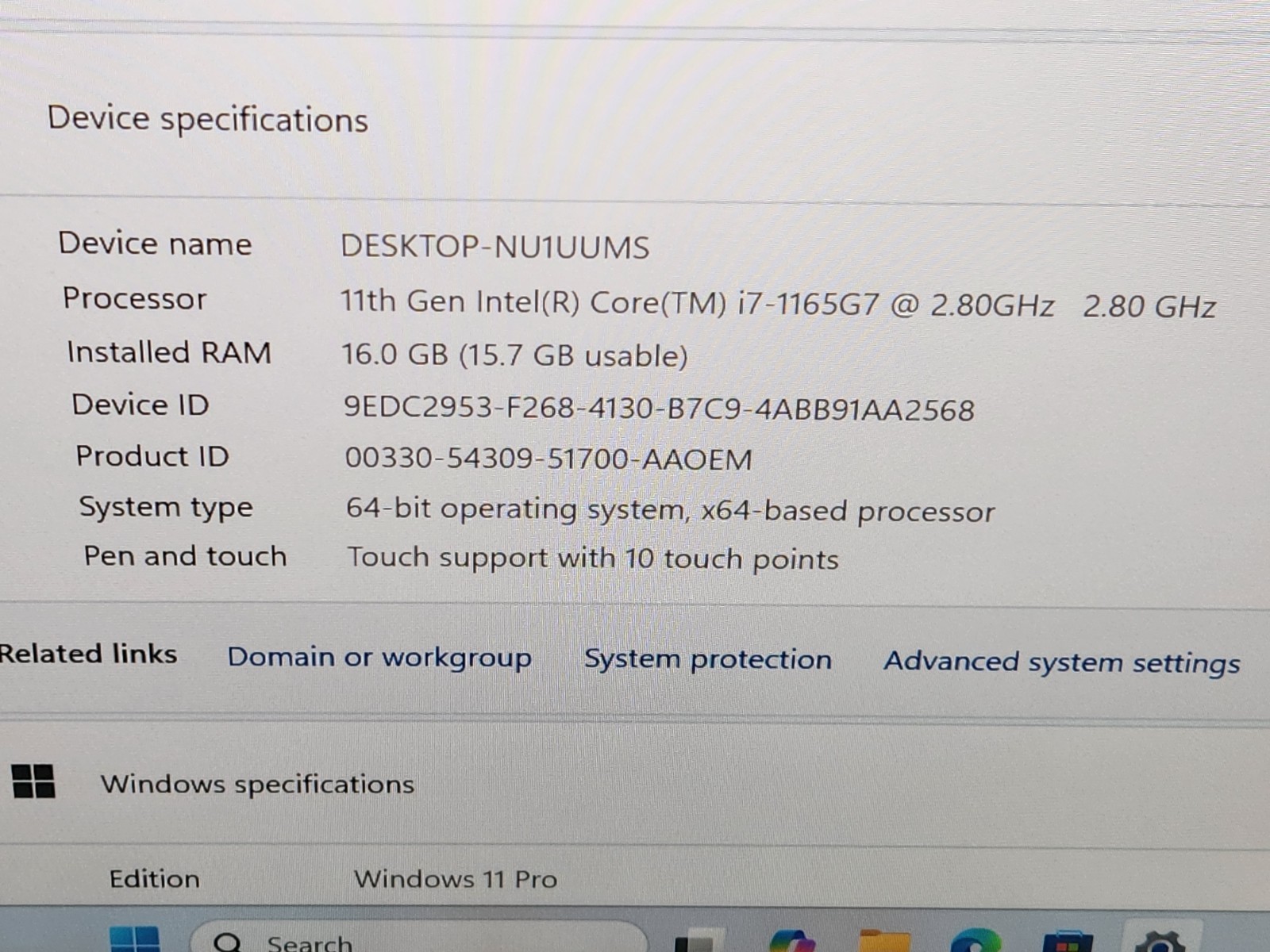 Lenovo ThinkPad X13 Gen 2 Touchscreen i7-1165G7 16GB 256GB SSD Windows 11 Pro ~