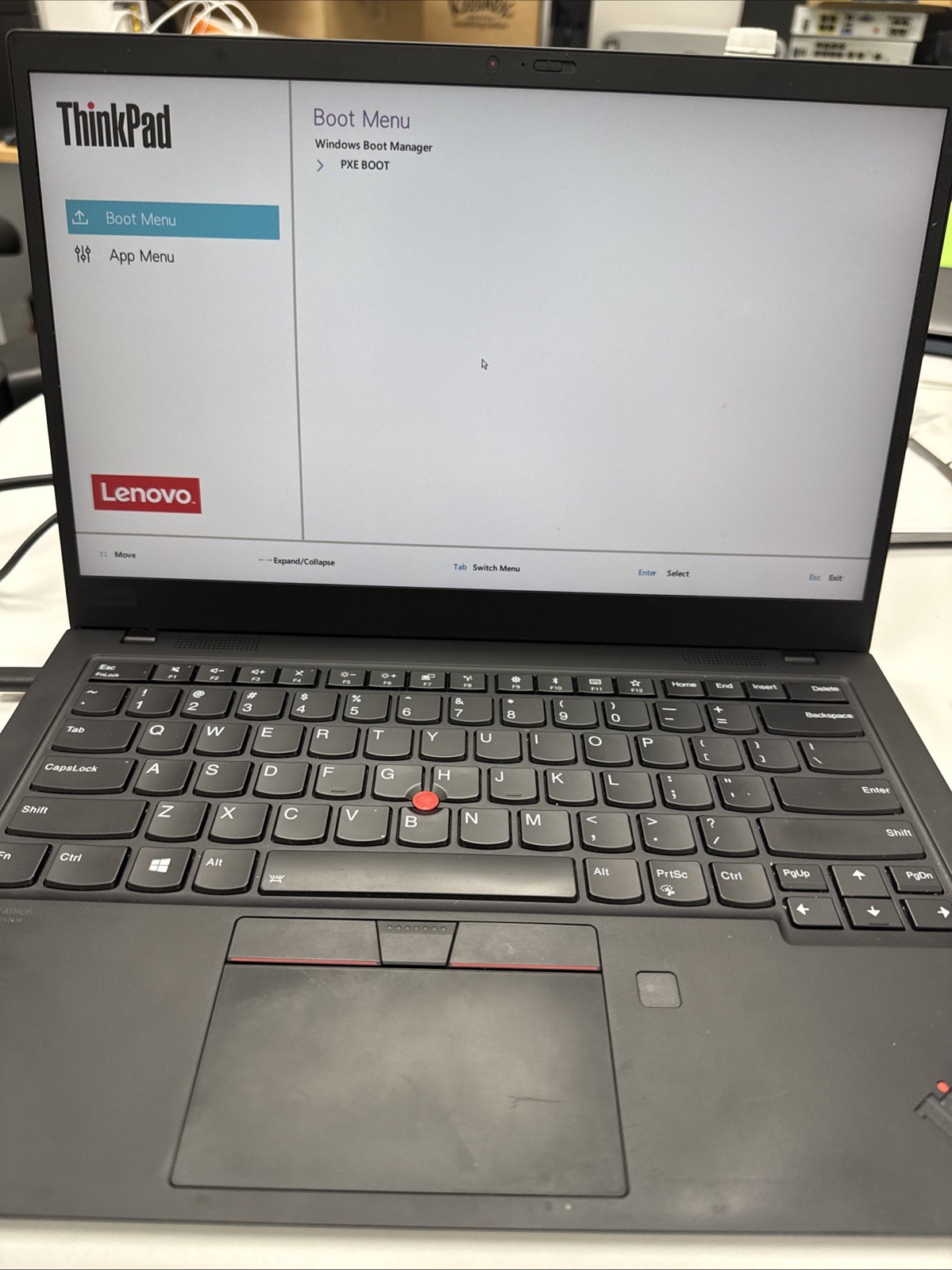 lenovo thinkpad x1 carbon gen 7 i5 (boots to bios)