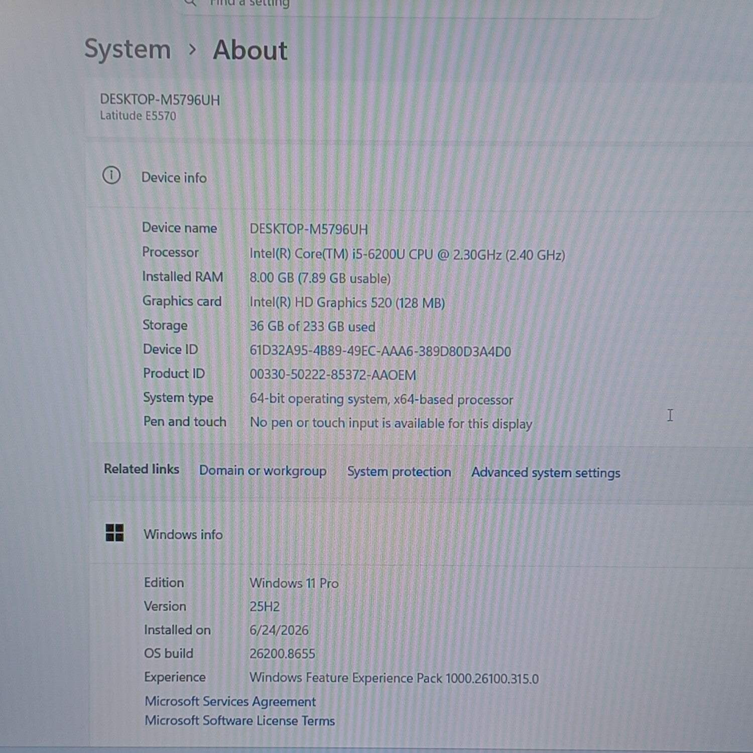 Dell Latitude E5570 15.6″ i5-6300U 2.4GHz 8GB RAM 250GB SSD