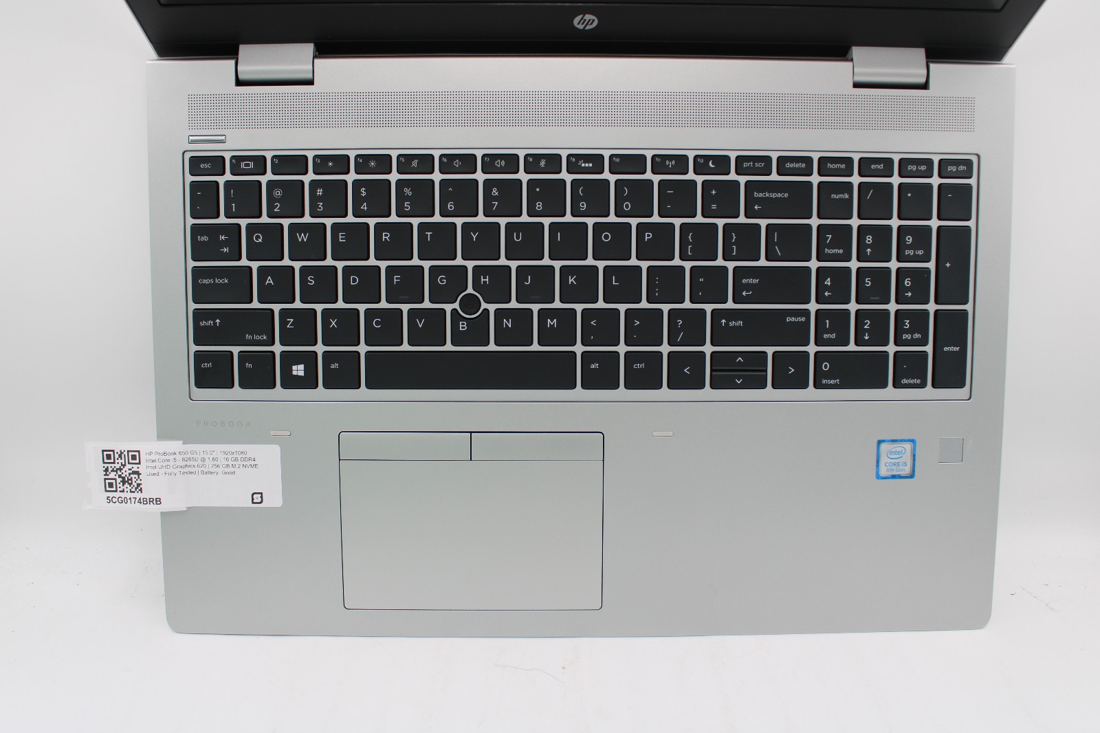 HP ProBook 650 G5 _ i5-8265U @ 1.6 _ 16GB RAM _ 256GB SSD _ No OS