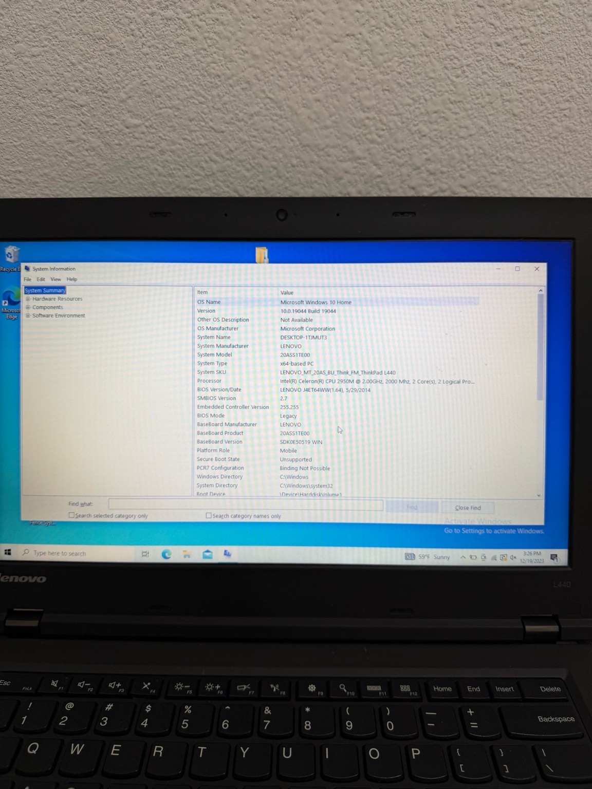 Lenovo ThinkPad L440 Laptops – Intel Celeron, 4GB RAM, 250GB SSD, Wind 11