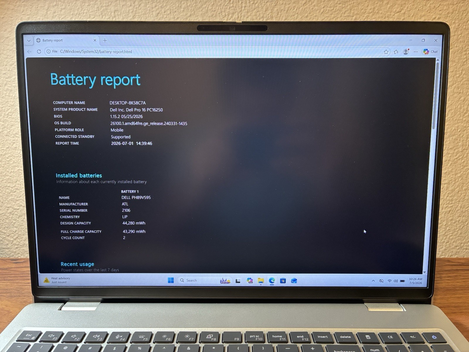 MINT Dell Pro 16 PC16250 Laptop Ultra 7 265U 16GB RAM 1TB SSD 2 Years Warranty!