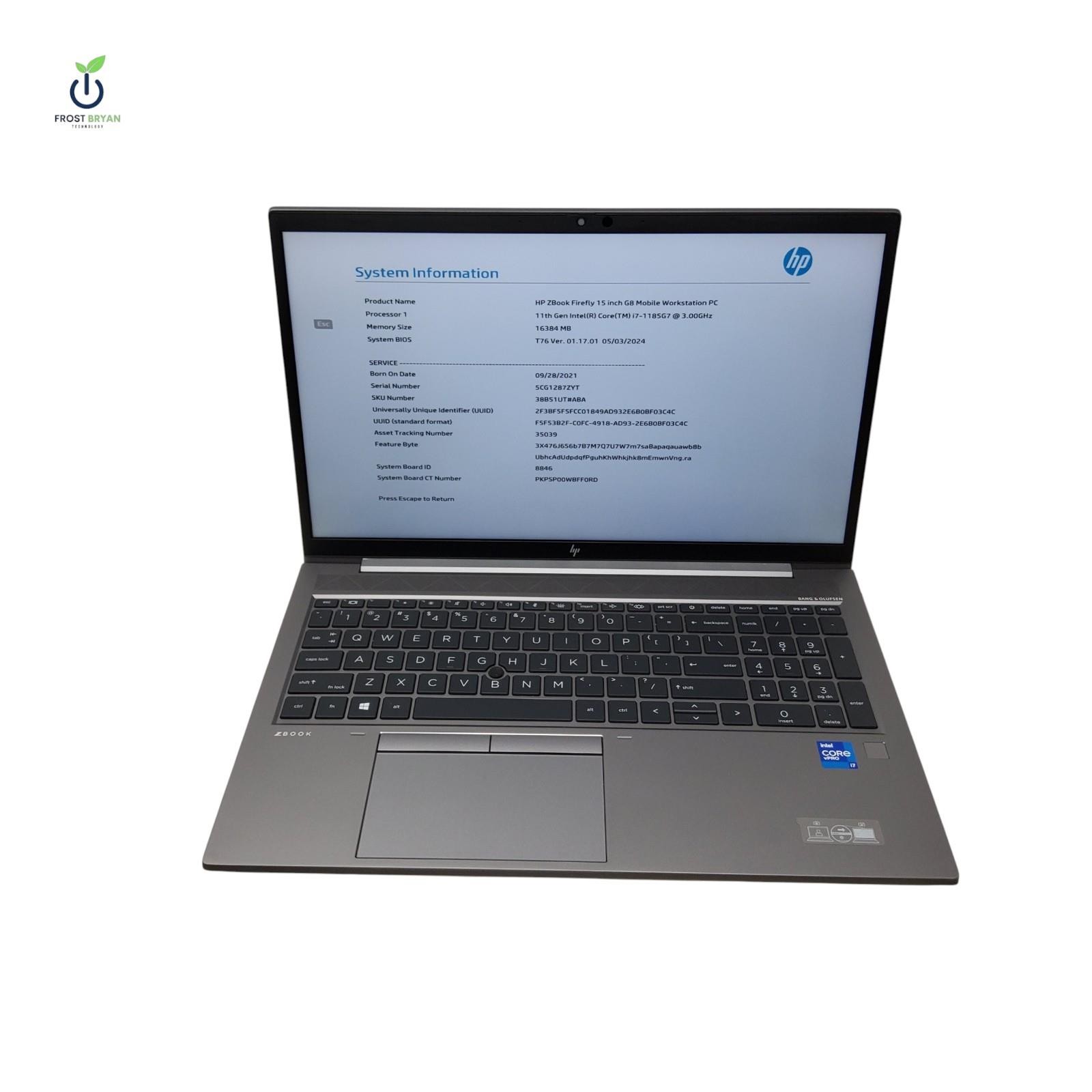 HP ZBook Firefly 15 G8 i7-1185G7 16GB 512GB No OS Grade C [READ]